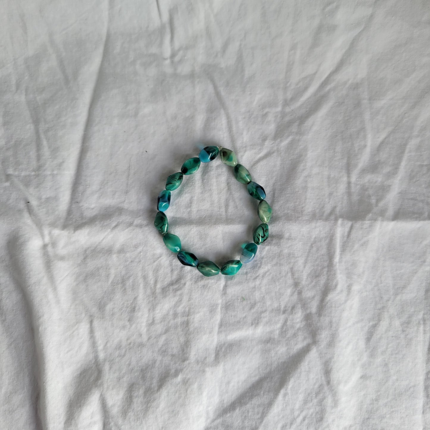 Blue Green Beaded Bracelet