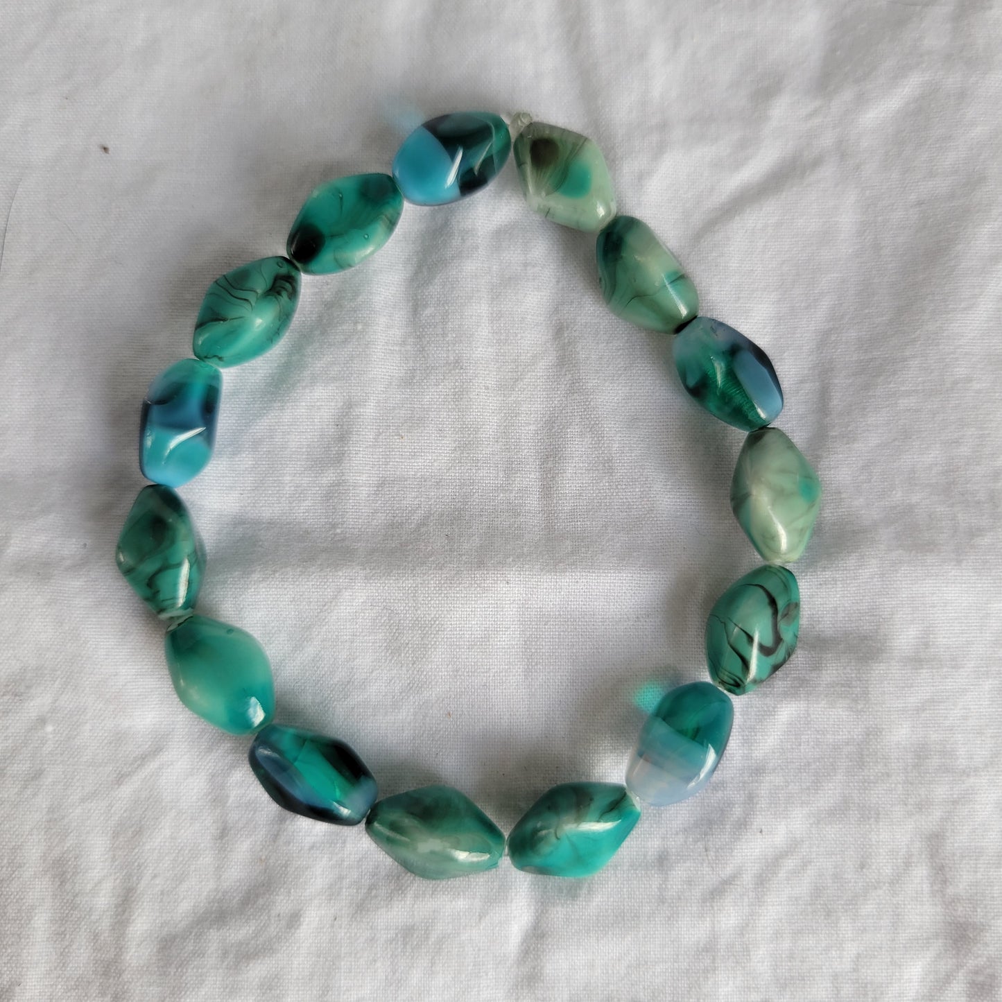 Blue Green Beaded Bracelet