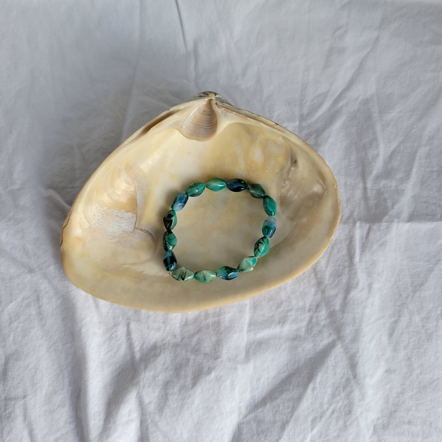 Blue Green Beaded Bracelet