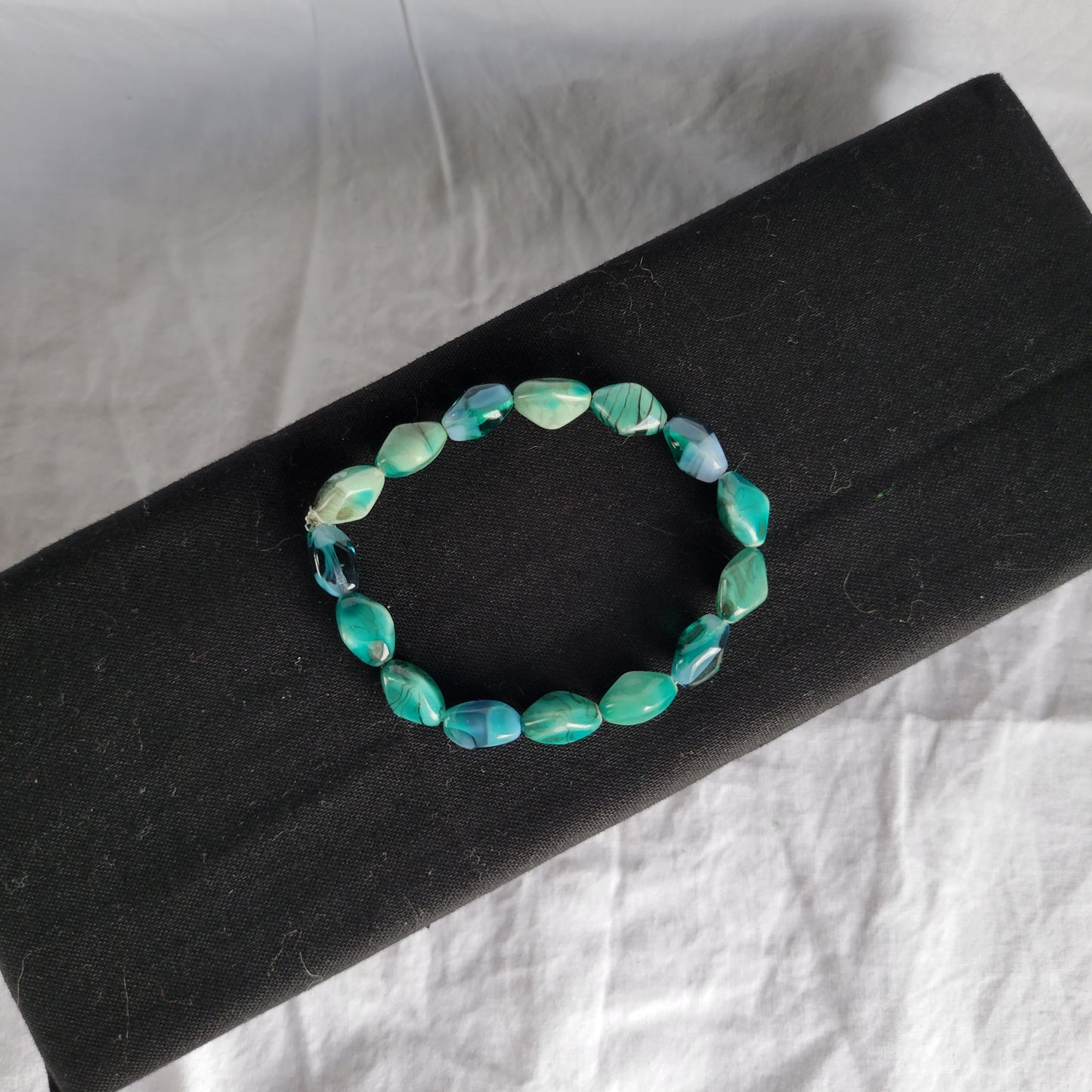 Blue Green Beaded Bracelet