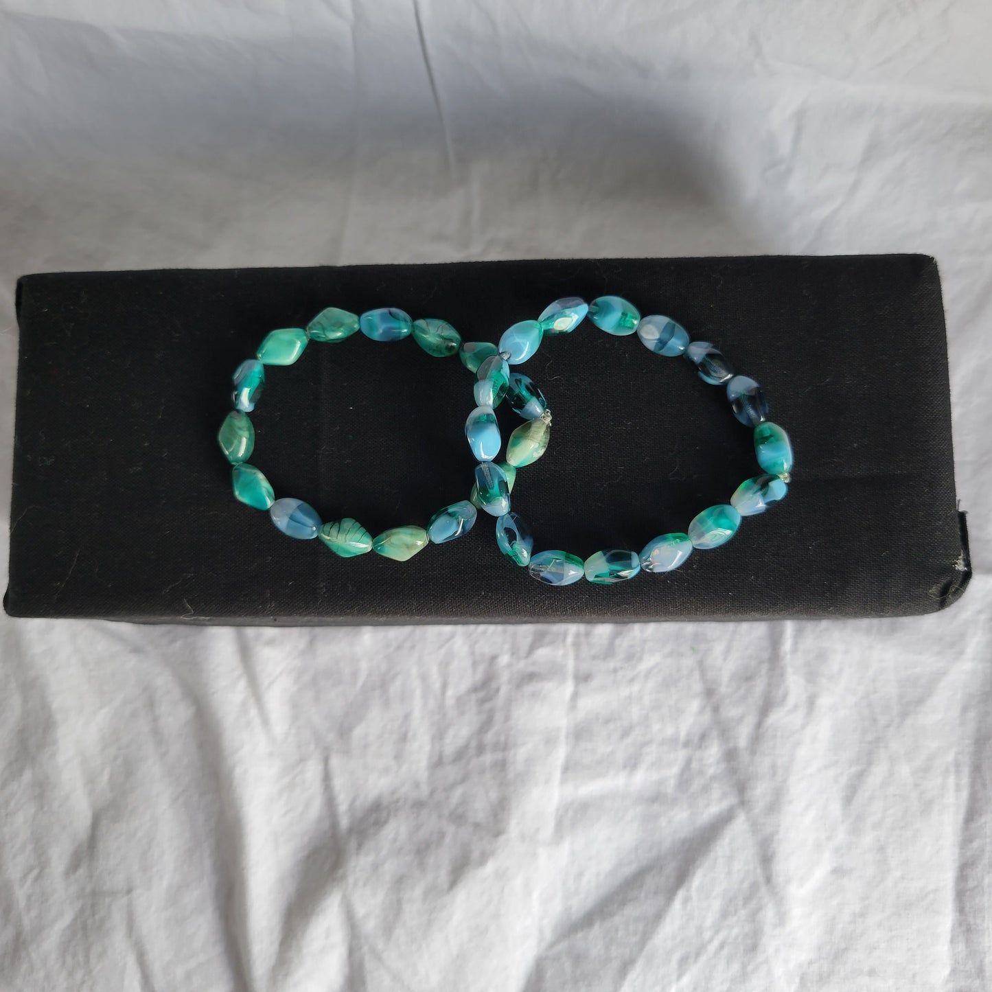 Blue Green Beaded Bracelet