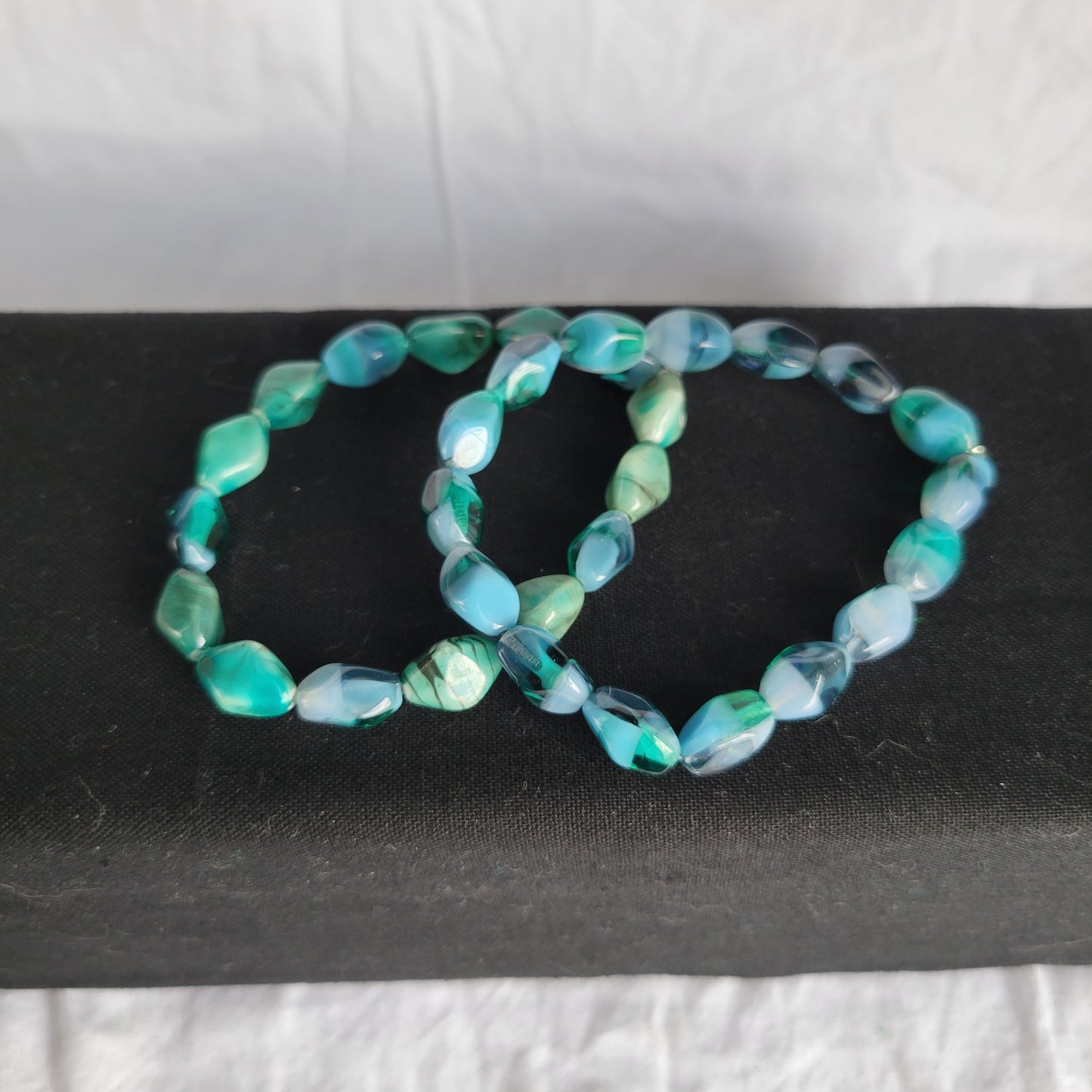 Blue Green Beaded Bracelet