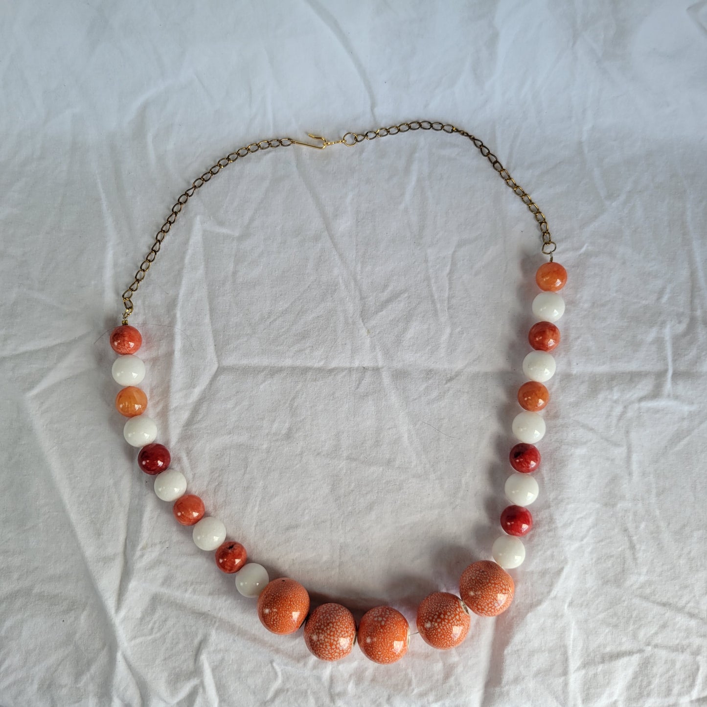Orange and White Necklace