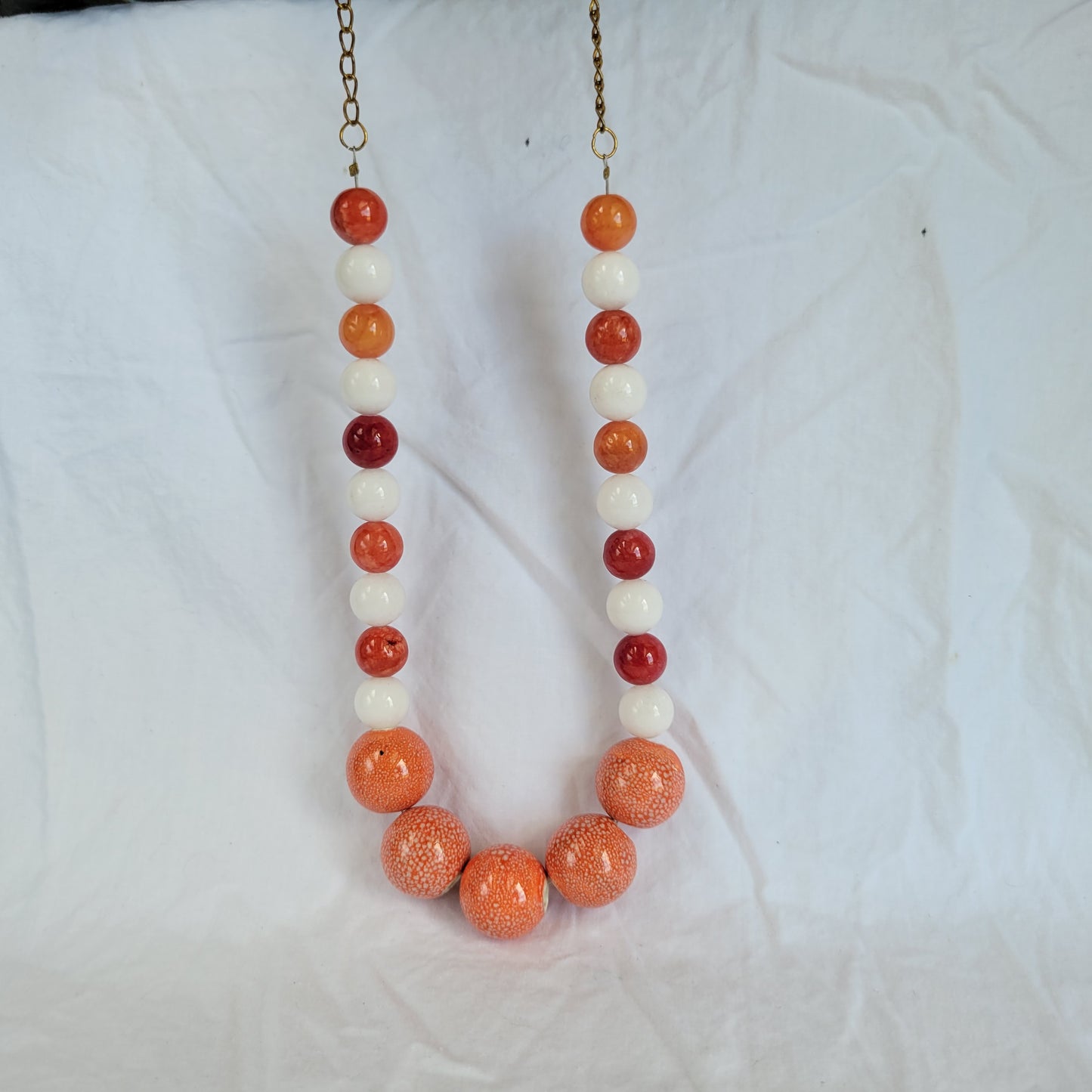 Orange and White Necklace