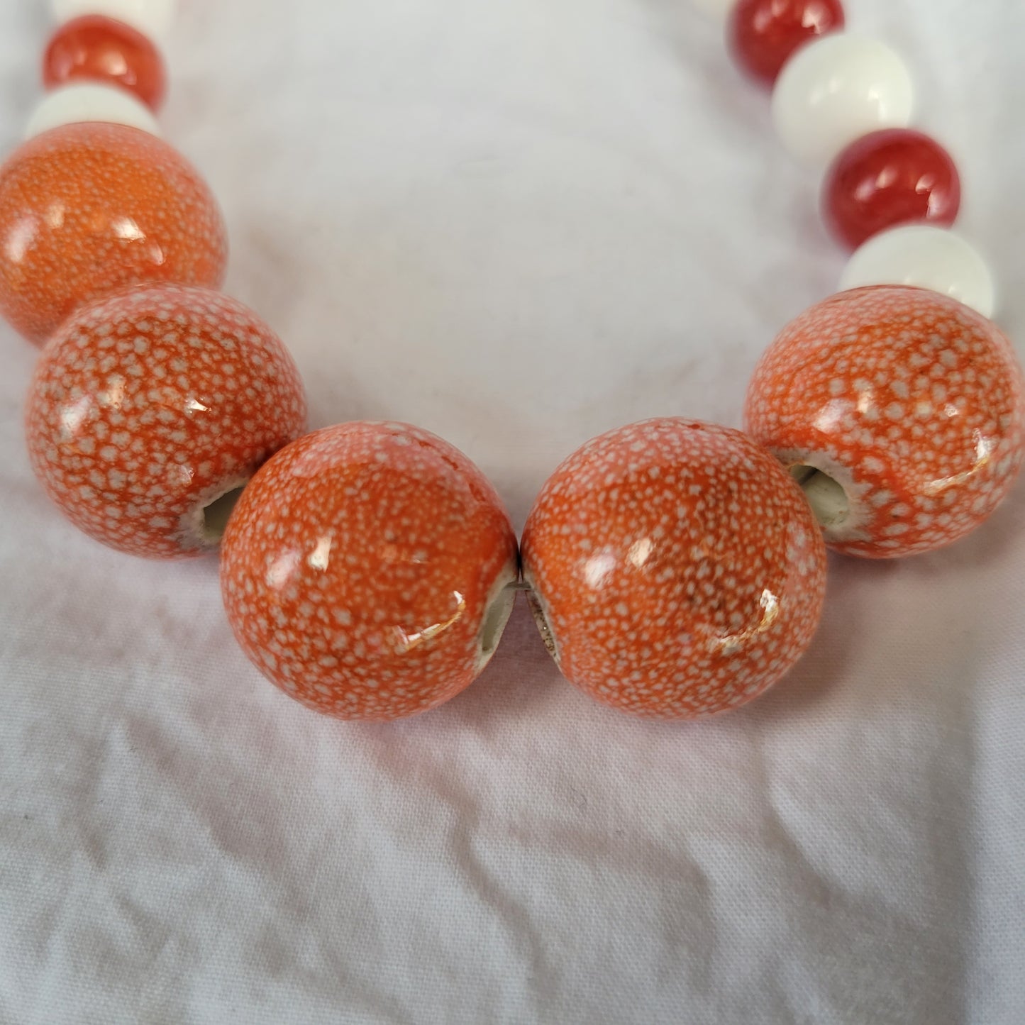 Orange and White Necklace