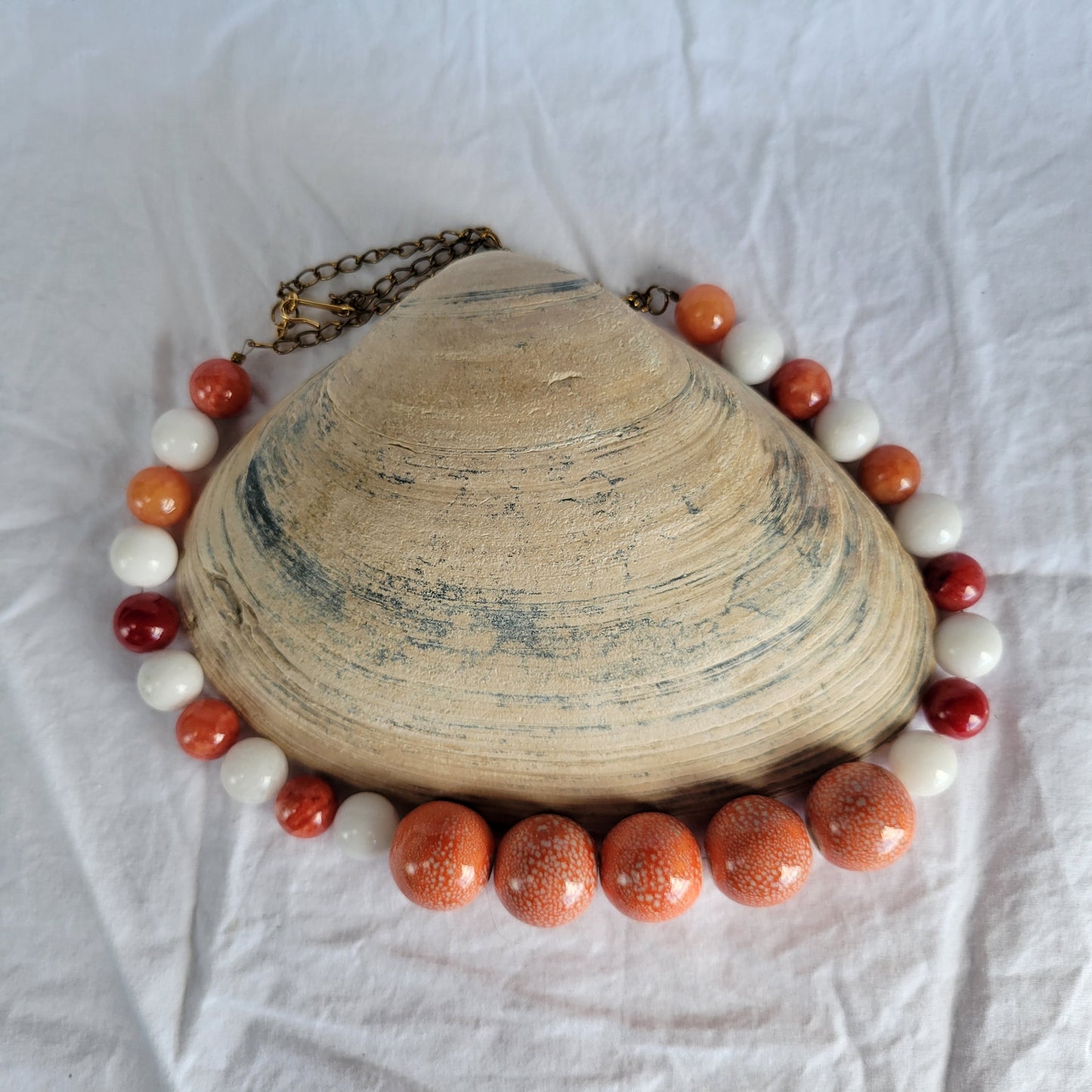 Orange and White Necklace