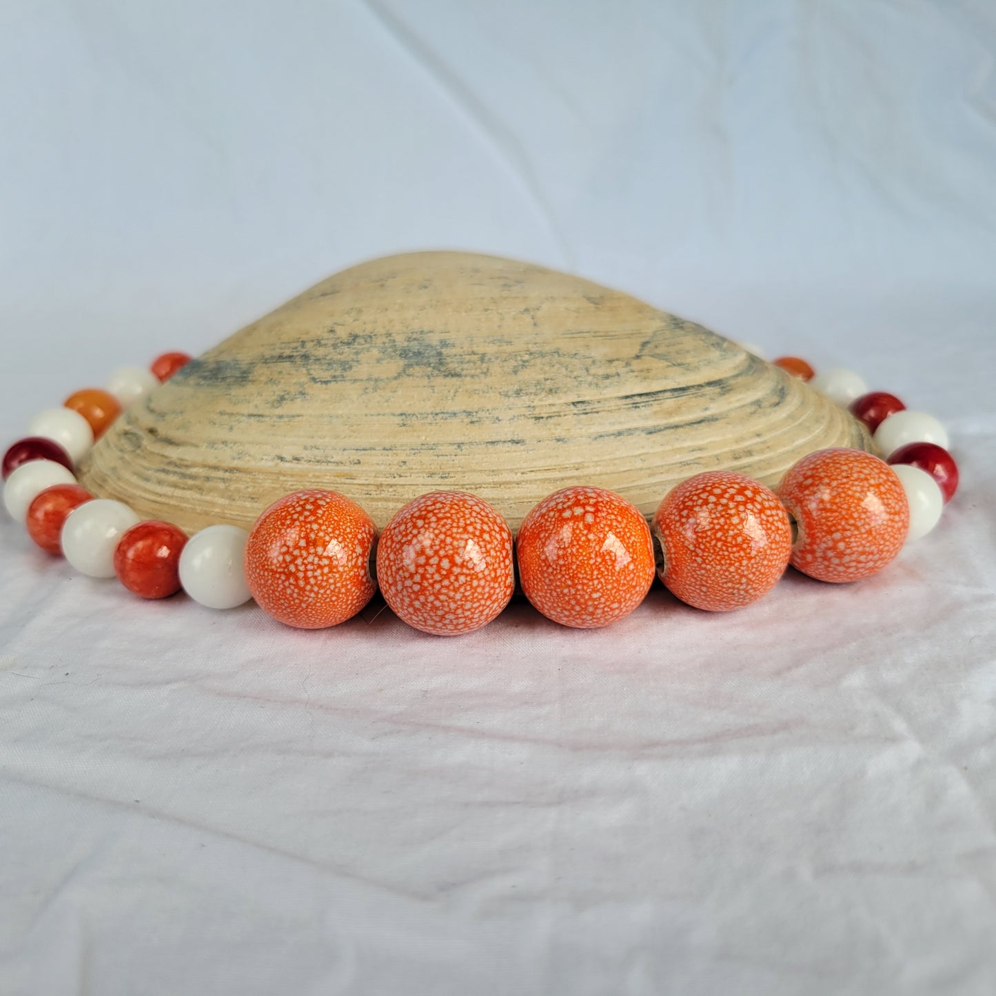 Orange and White Necklace