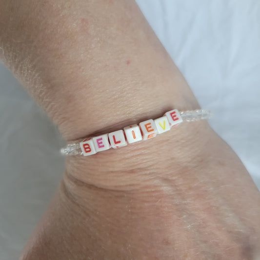 Believe Beaded Bracelet