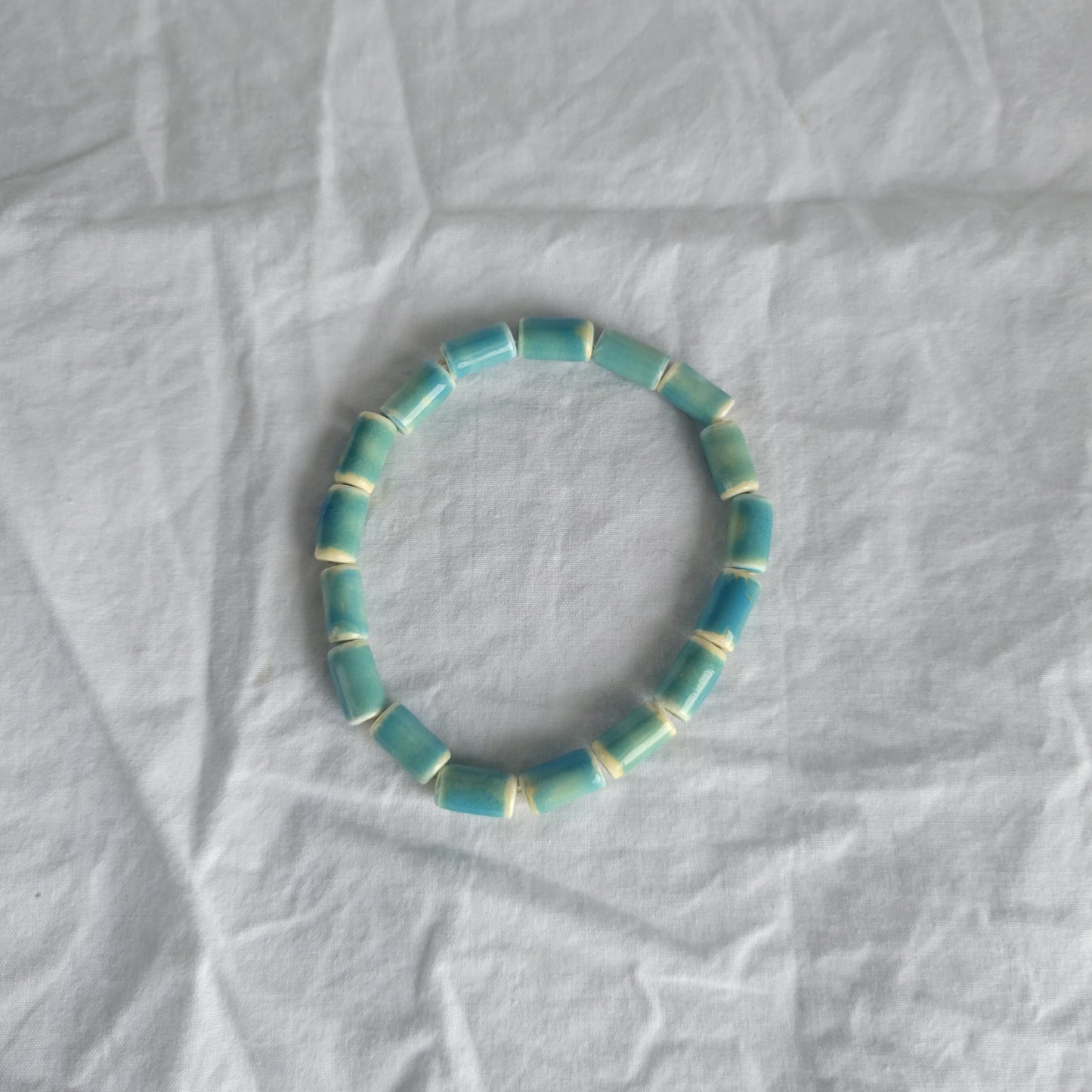 Blue Ceramic Tube Bracelet