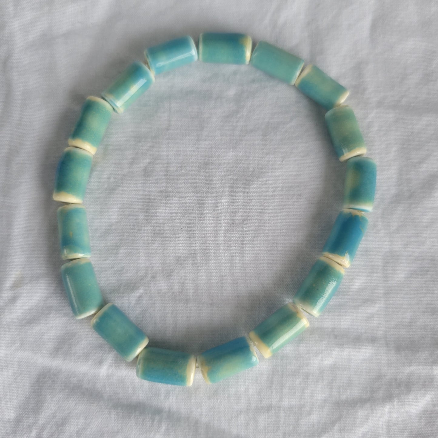 Blue Ceramic Tube Bracelet