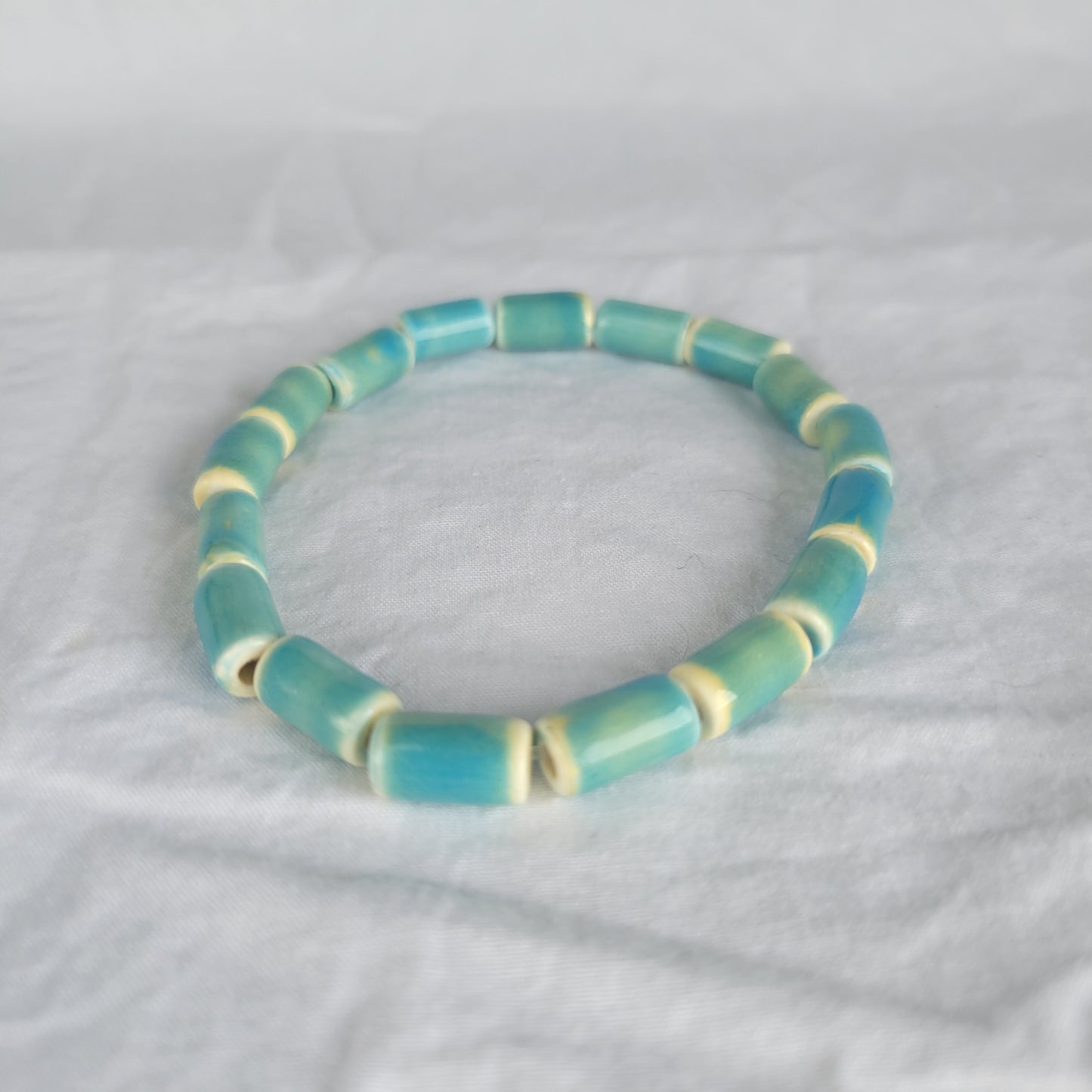 Blue Ceramic Tube Bracelet