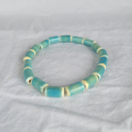 Blue Ceramic Tube Bracelet