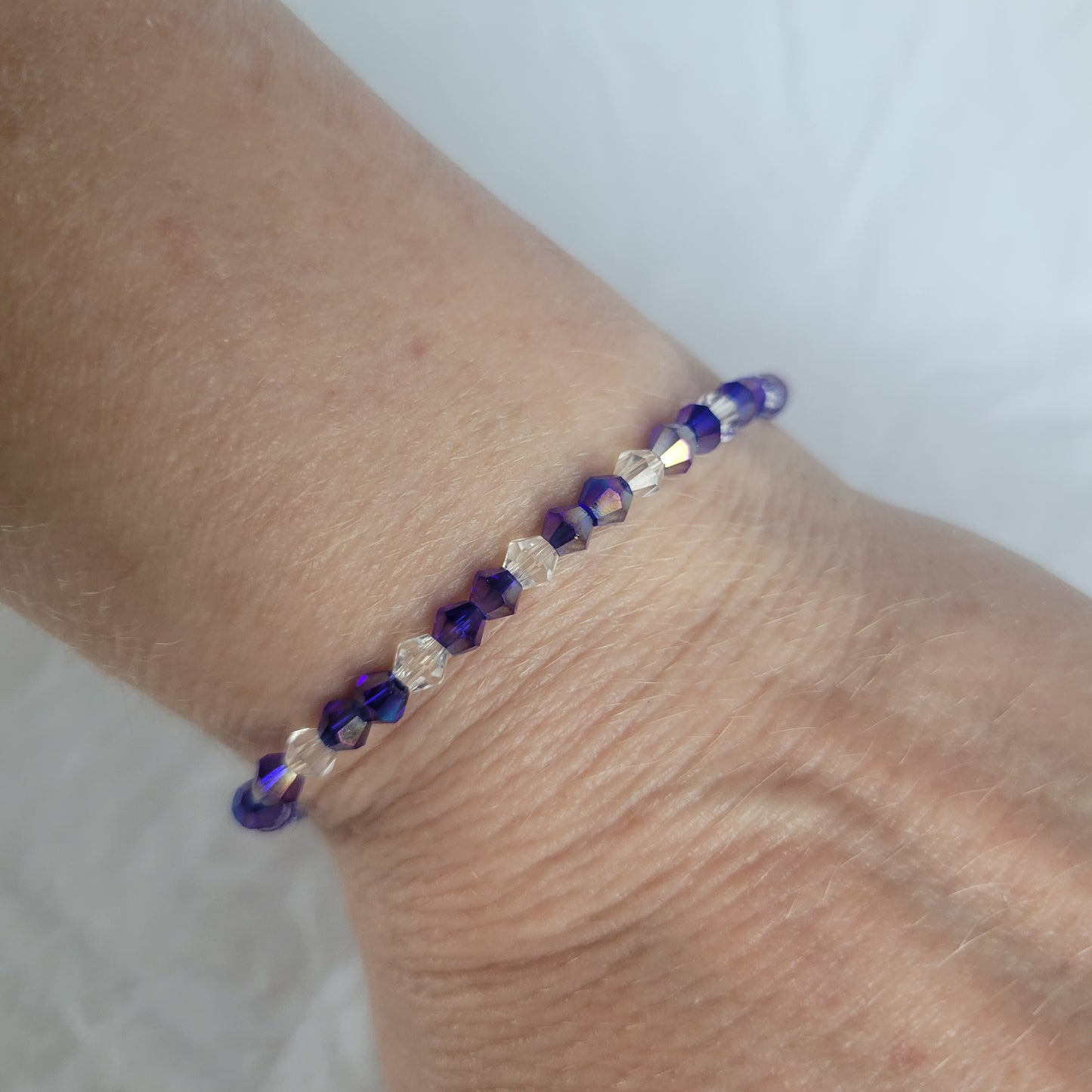 Purple and Clear Bracelet