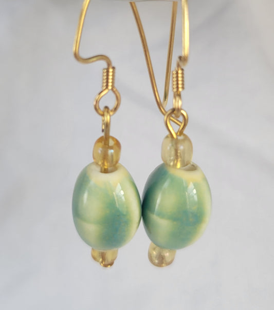 Blue Ceramic Earrings