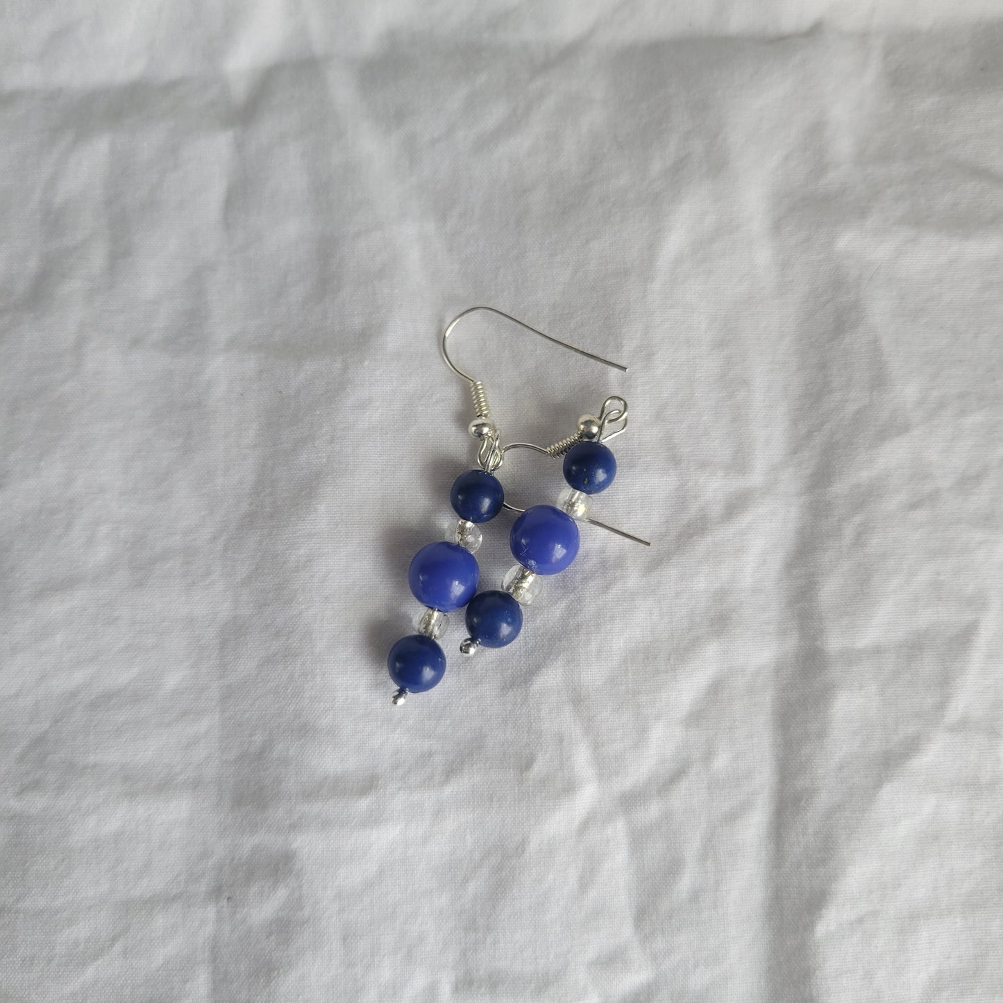 Blue Beaded Earrings