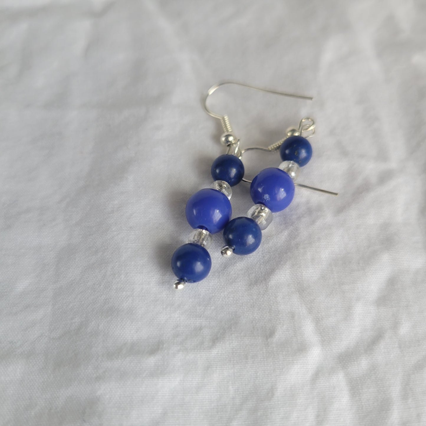 Blue Beaded Earrings