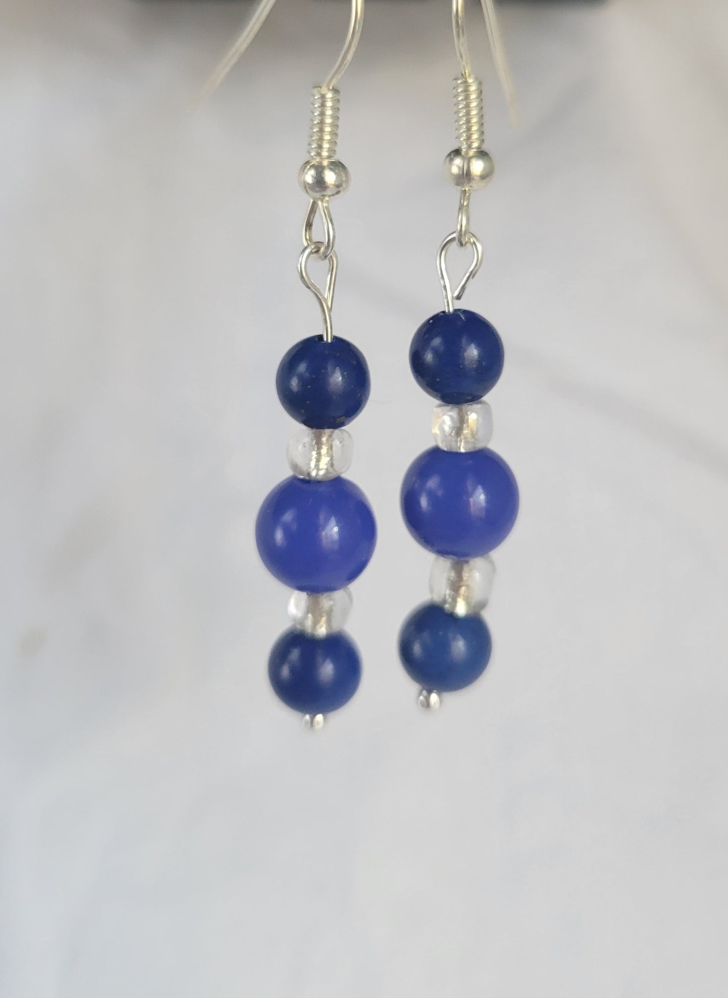 Blue Beaded Earrings