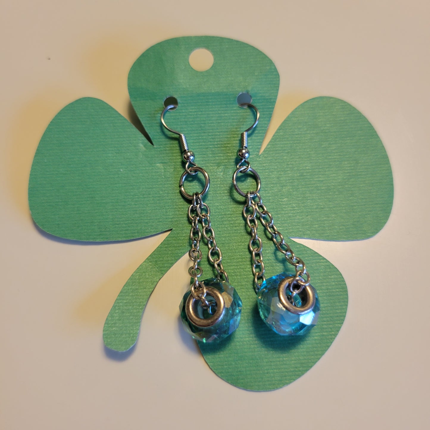 Blue Trapeze Earrings