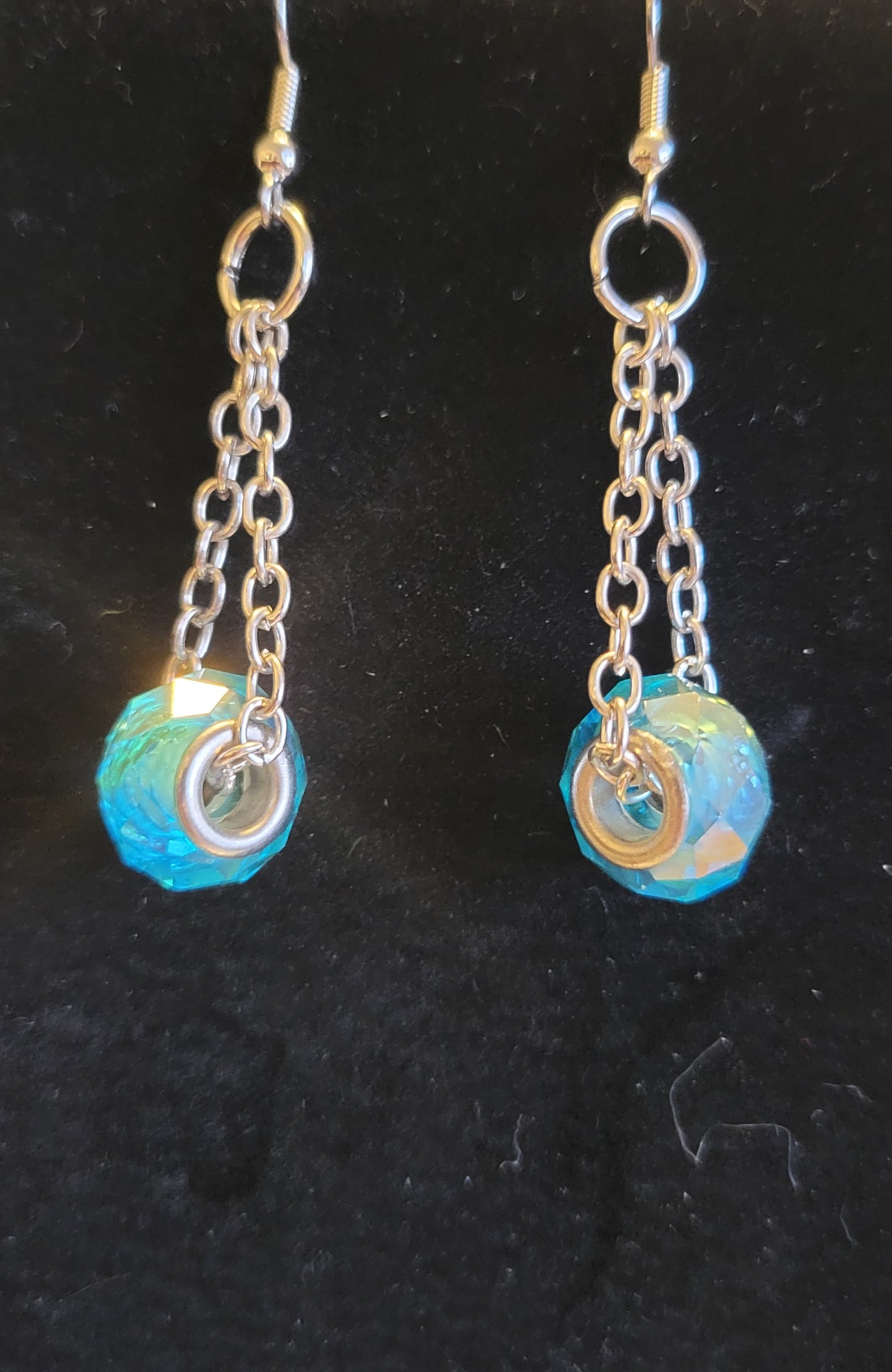 Blue Trapeze Earrings