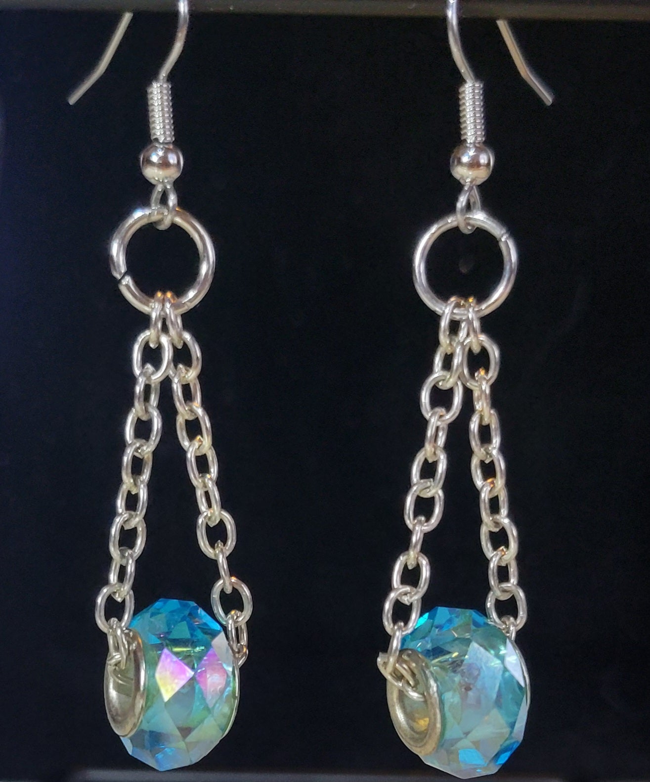 Blue Trapeze Earrings