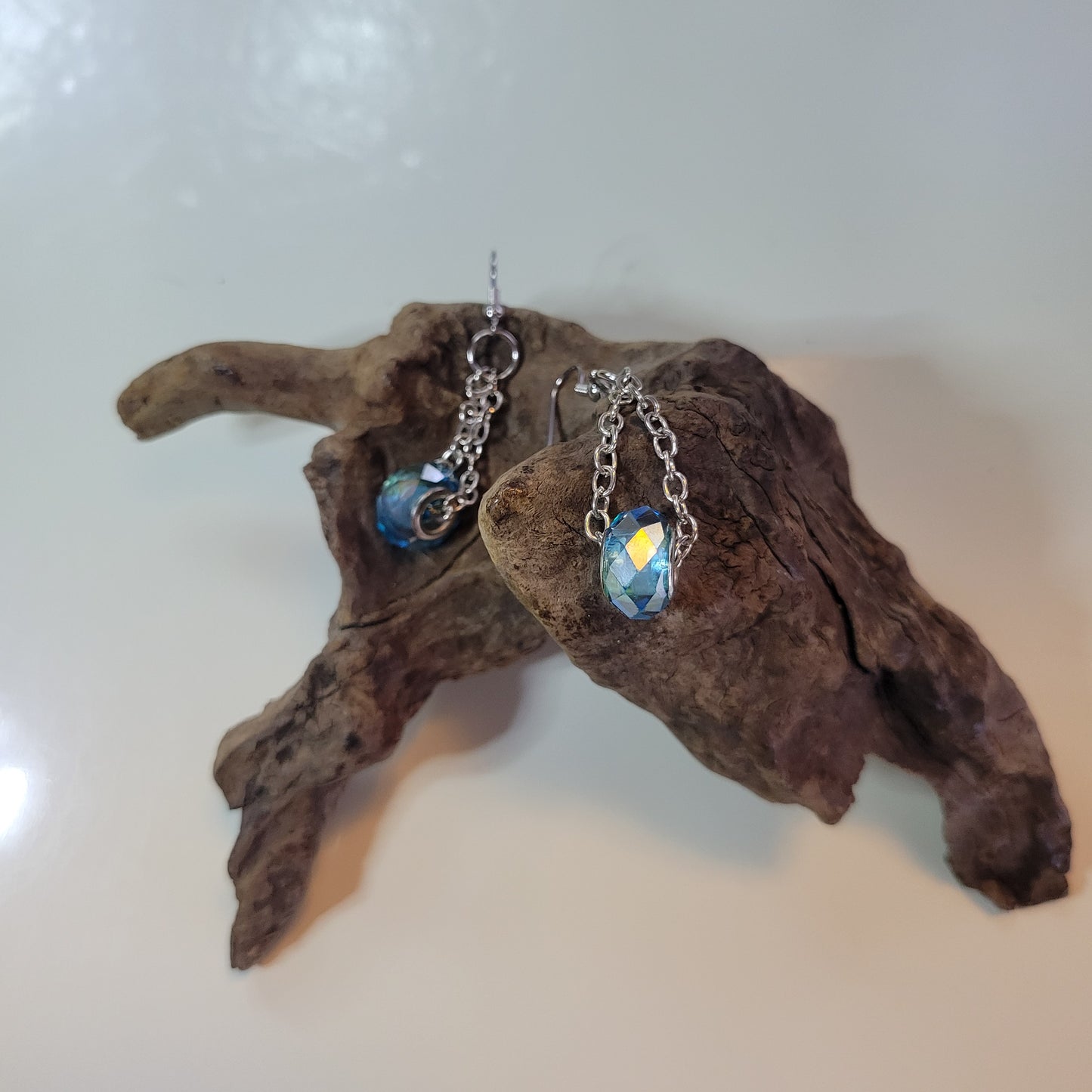 Blue Trapeze Earrings