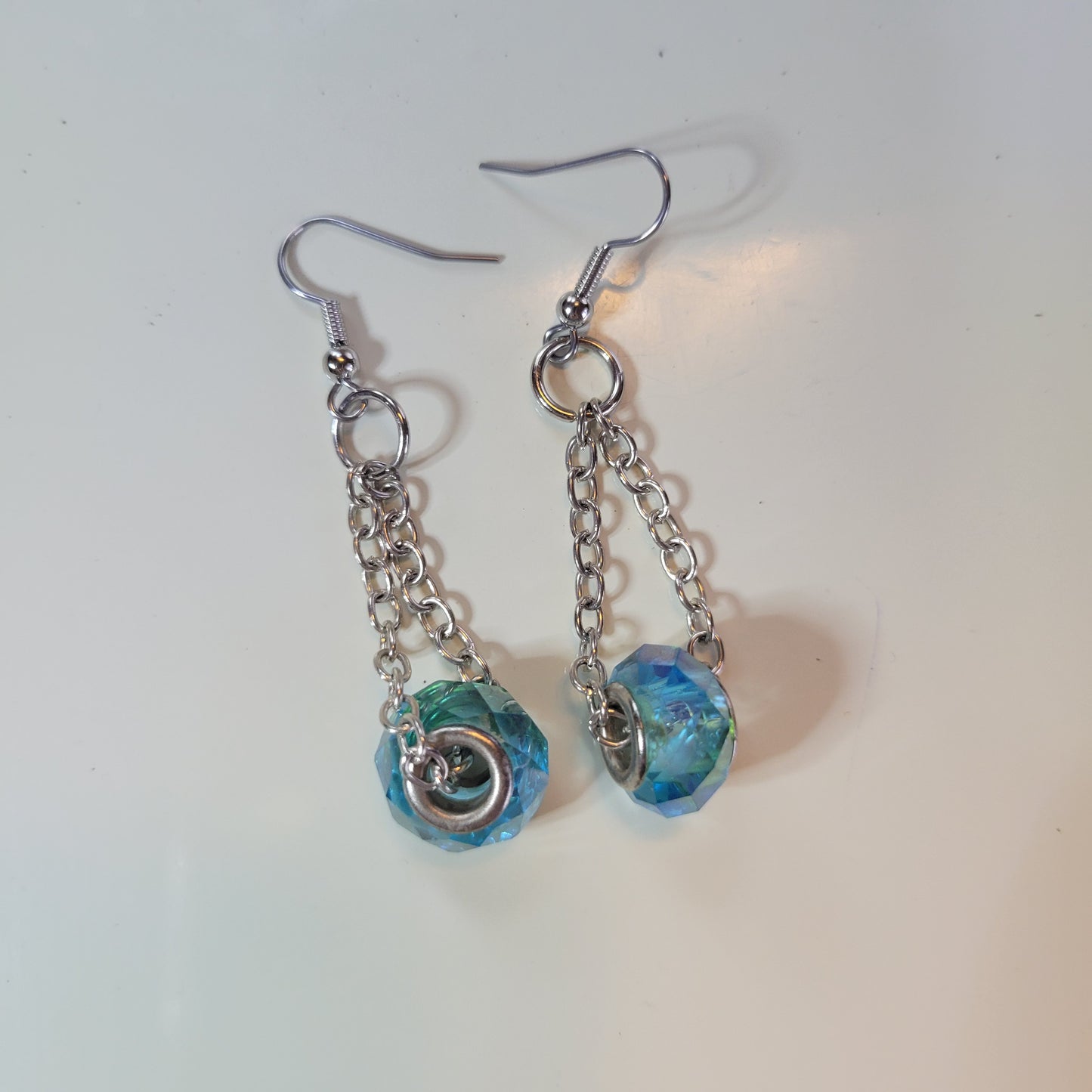 Blue Trapeze Earrings