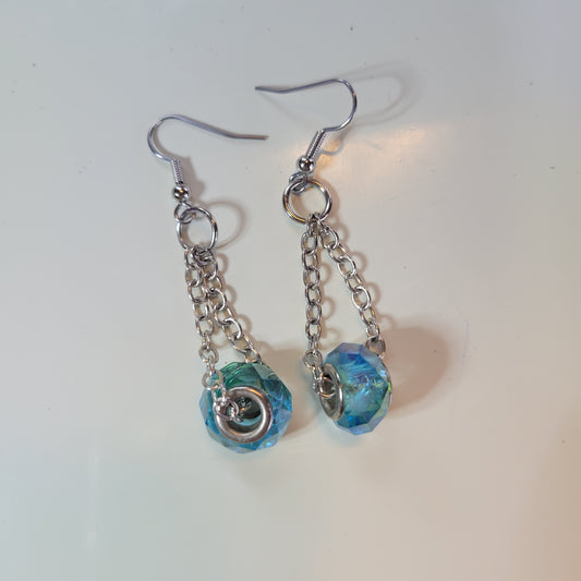 Blue Trapeze Earrings