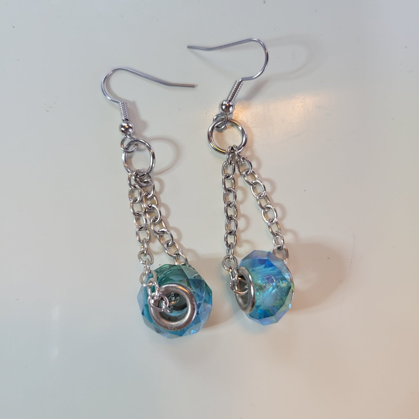 Blue Trapeze Earrings