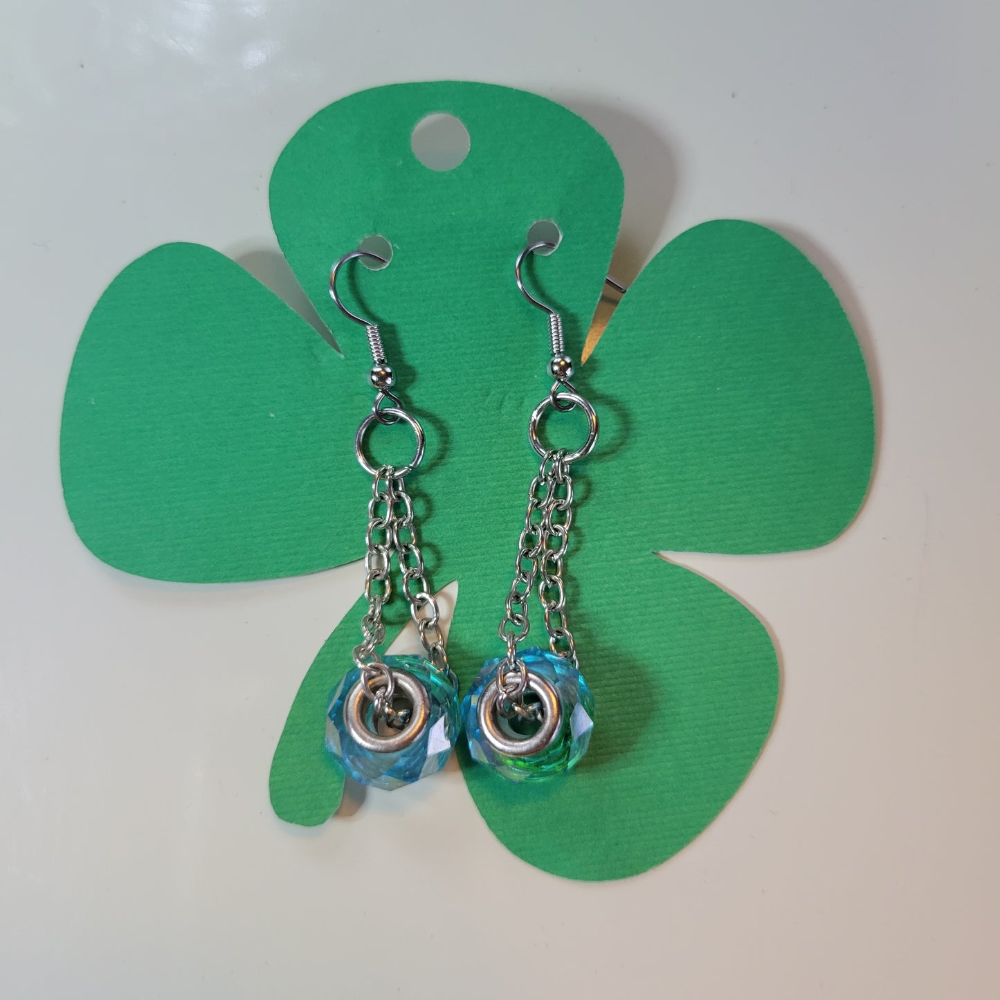 Blue Trapeze Earrings