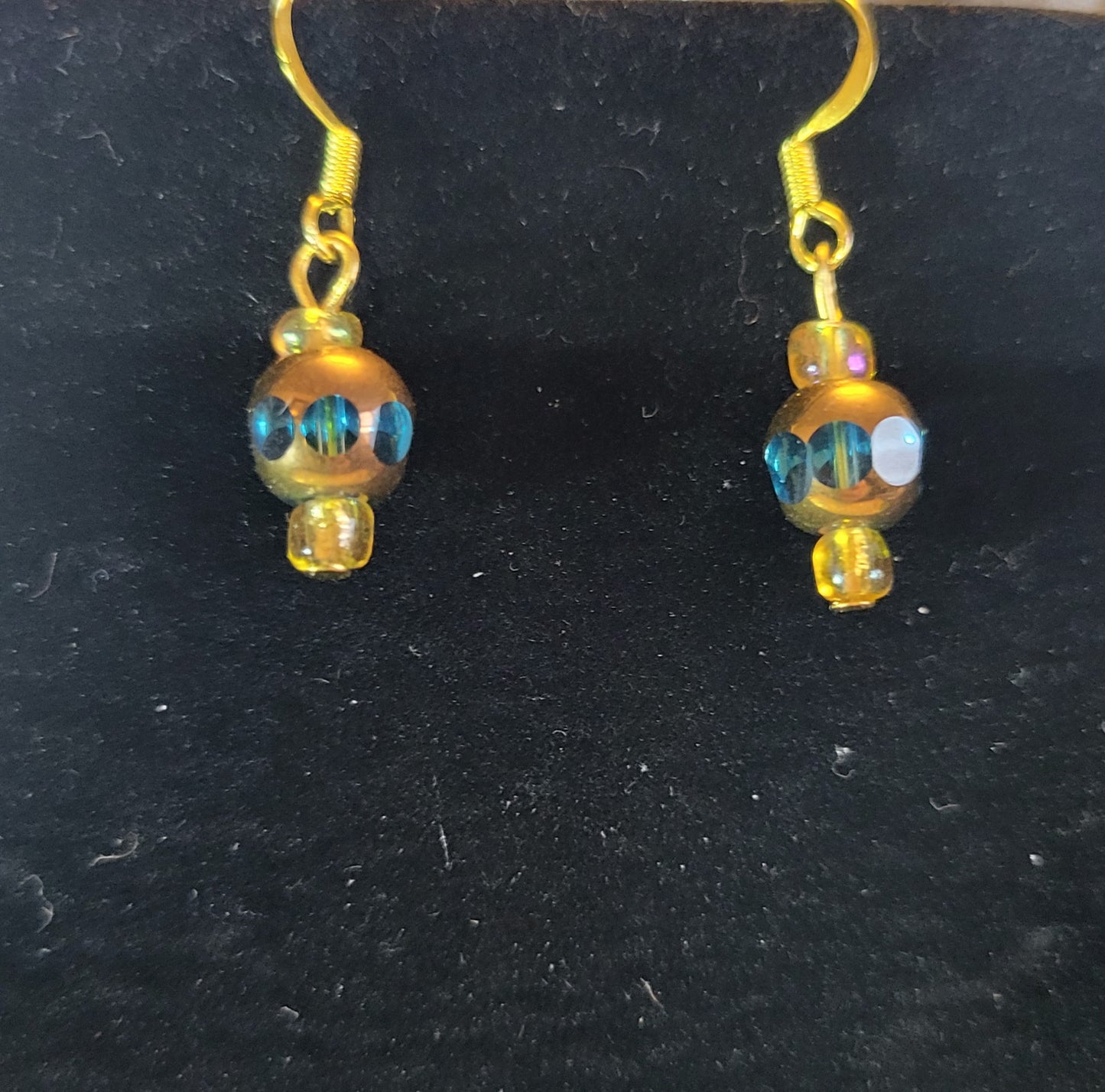 Blue and Gold Earrings