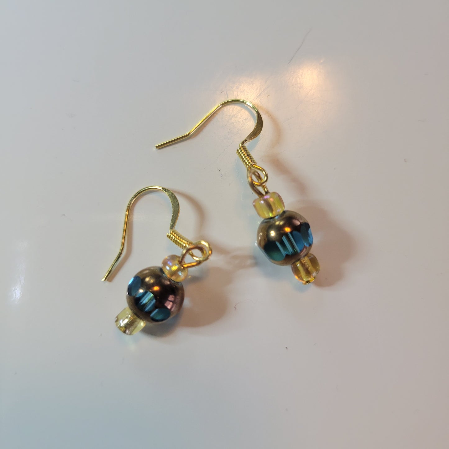 Blue and Gold Earrings