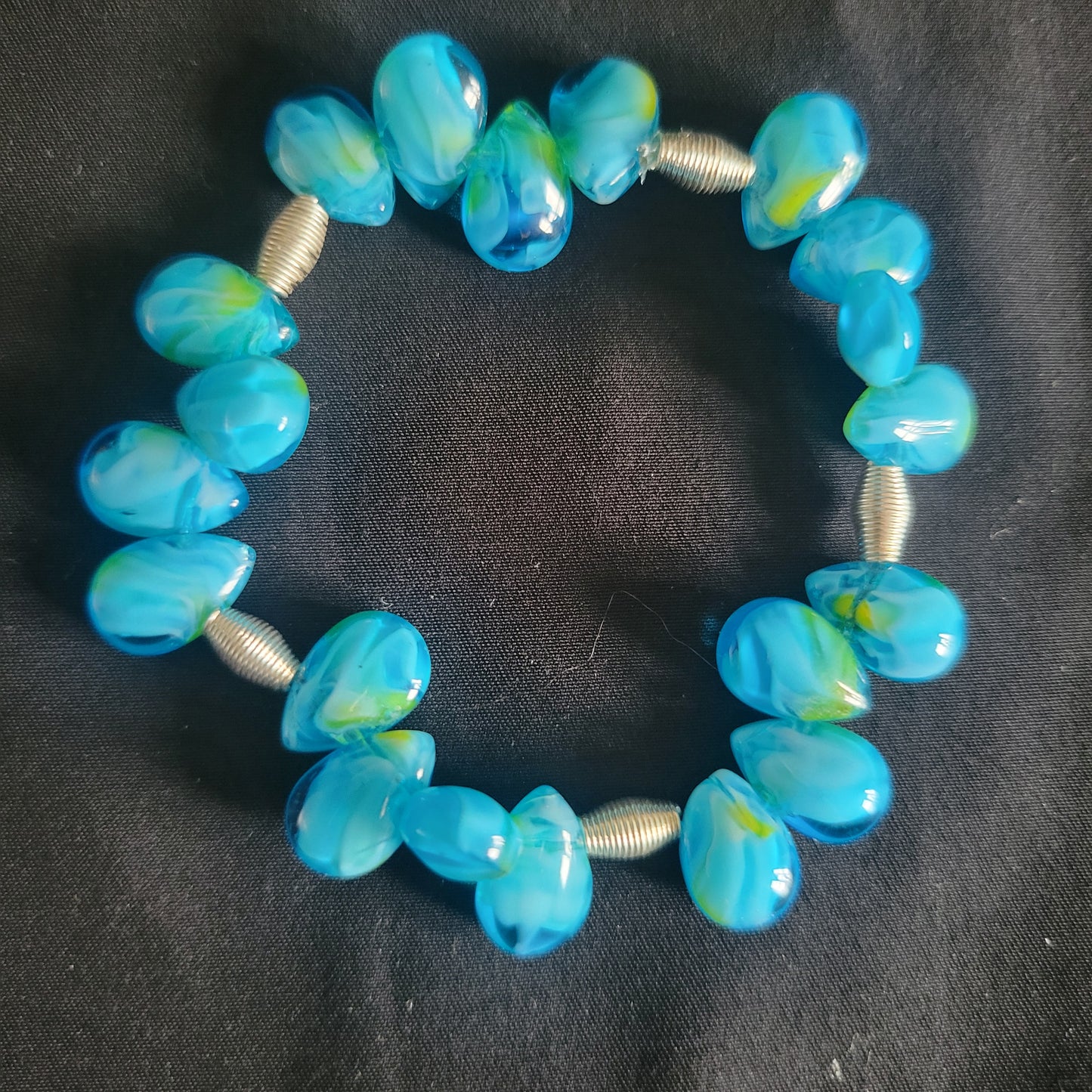 Blue Teardrop Beaded Bracelet