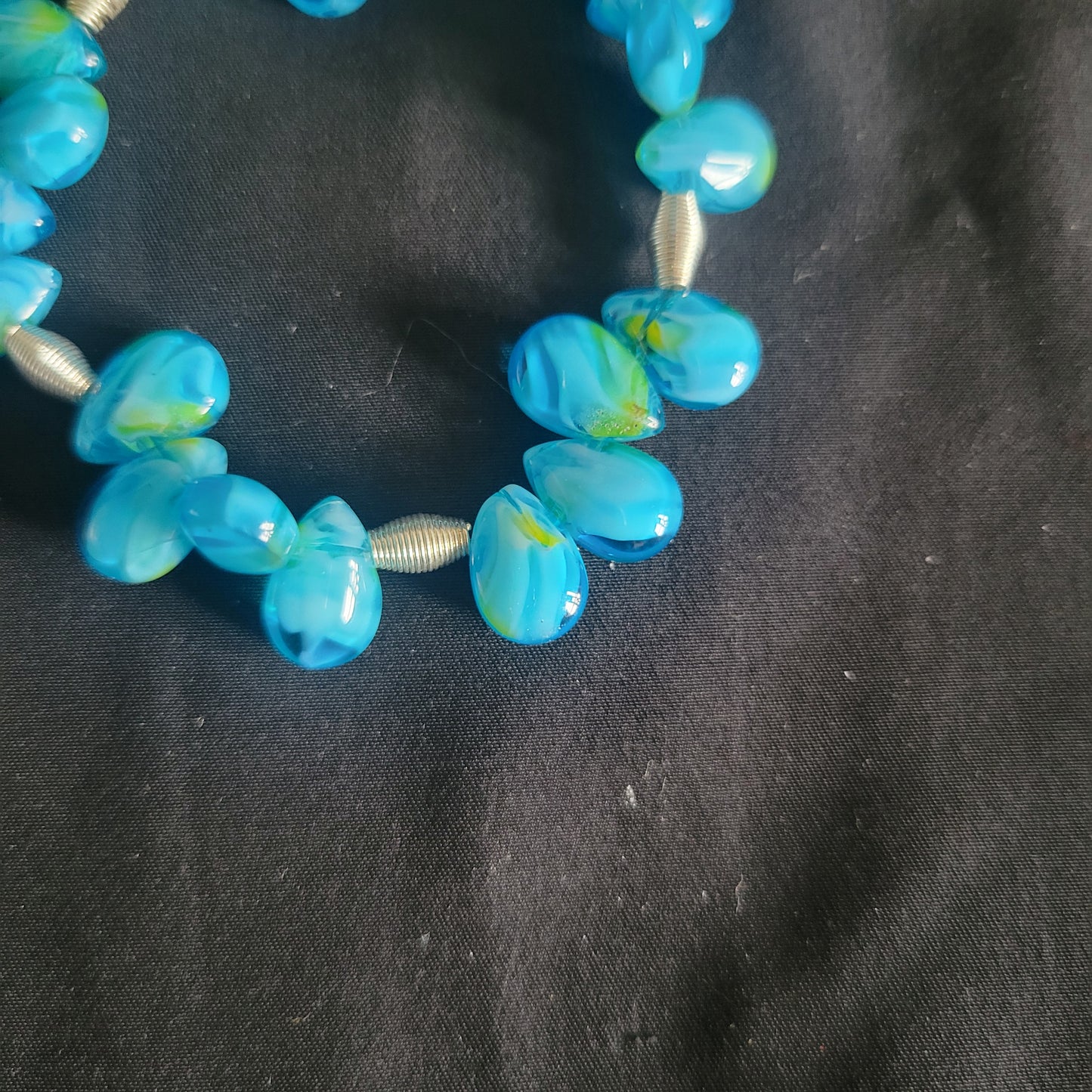 Blue Teardrop Beaded Bracelet