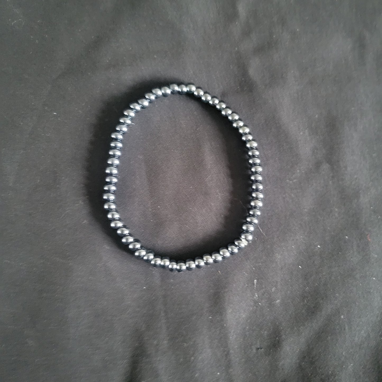 Metallic Grey Beaded Bracelet