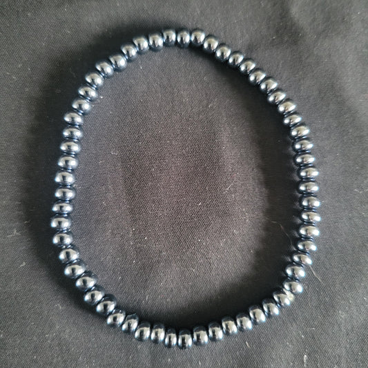 Metallic Grey Beaded Bracelet