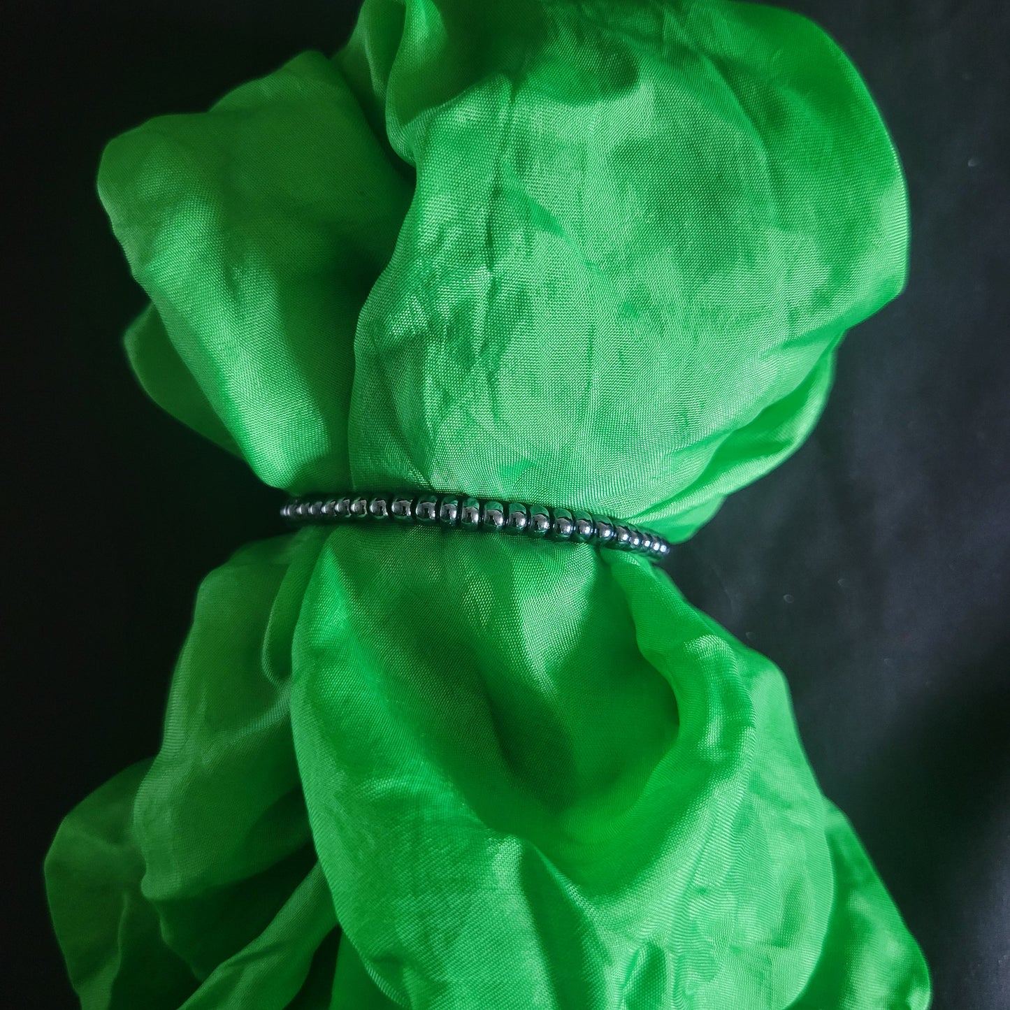 Metallic Grey Beaded Bracelet