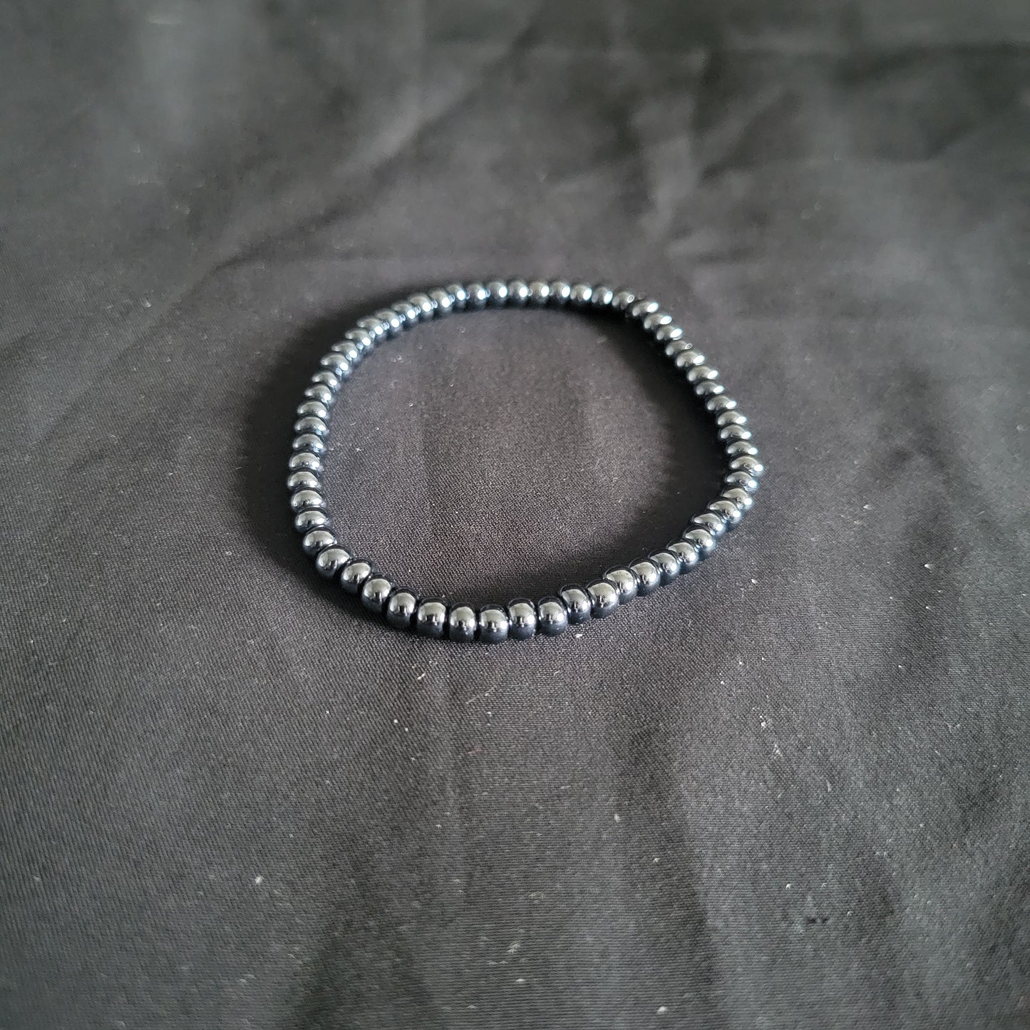 Metallic Grey Beaded Bracelet