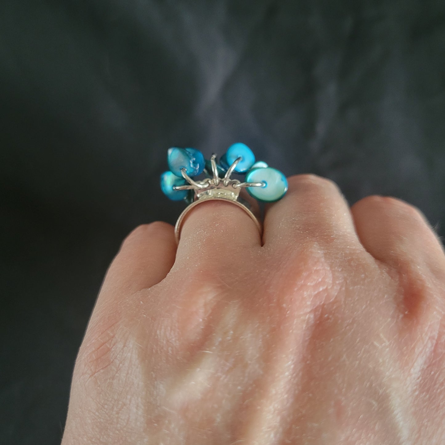 Blue Cluster Ring