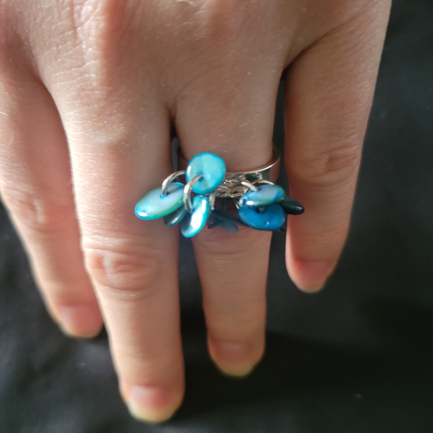 Blue Cluster Ring