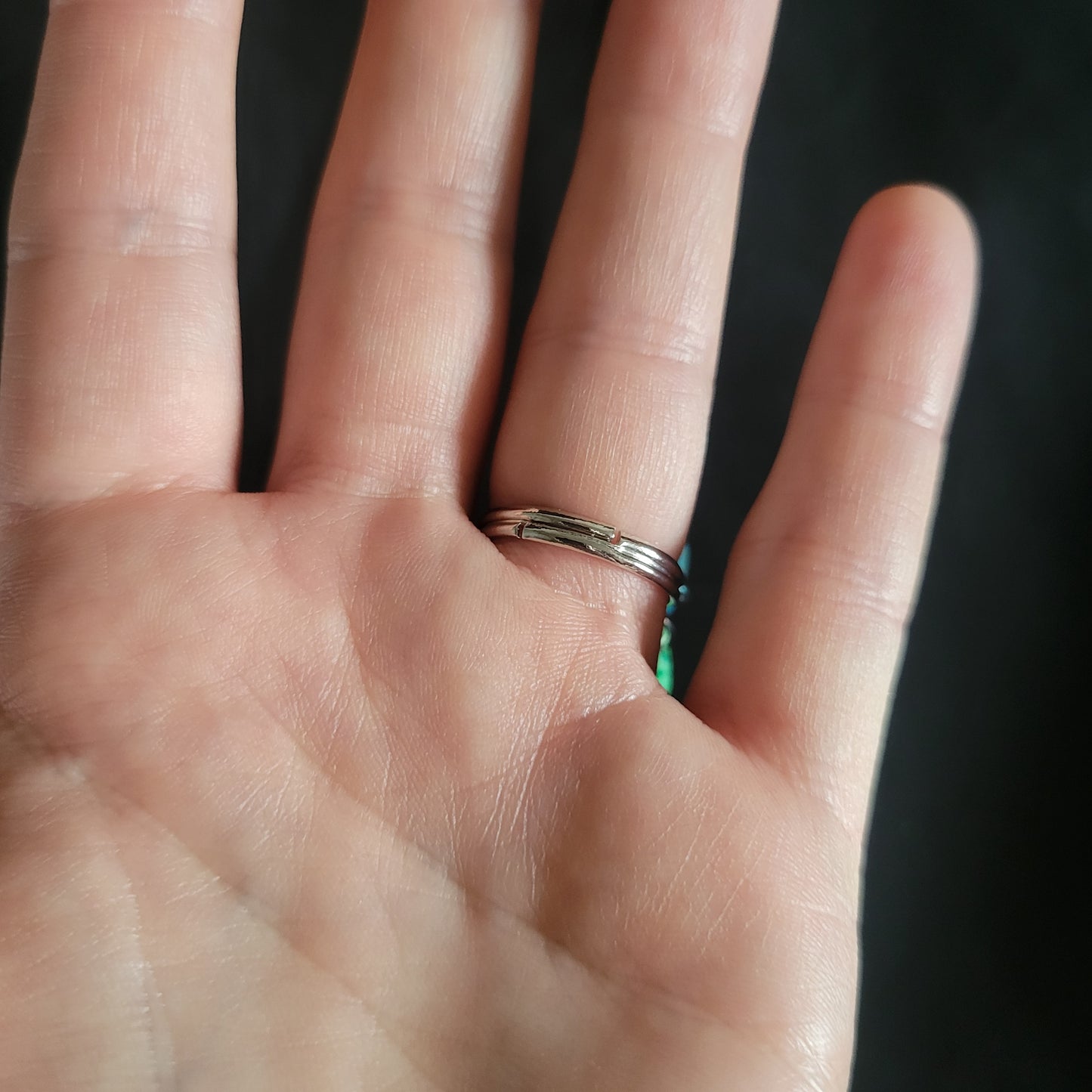 Blue and Green Cluster Ring