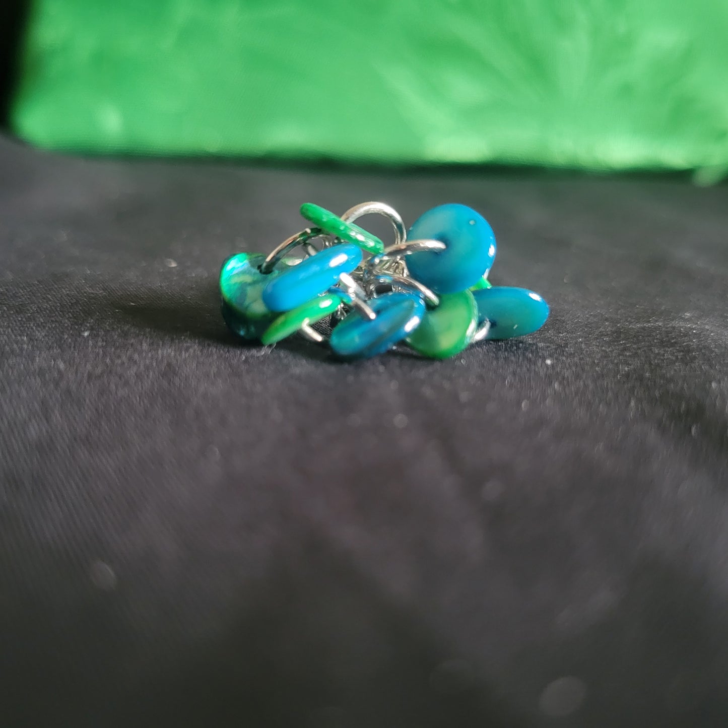 Blue and Green Cluster Ring