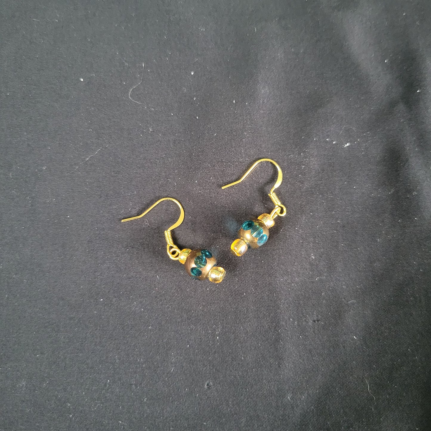 Blue and Gold Earrings