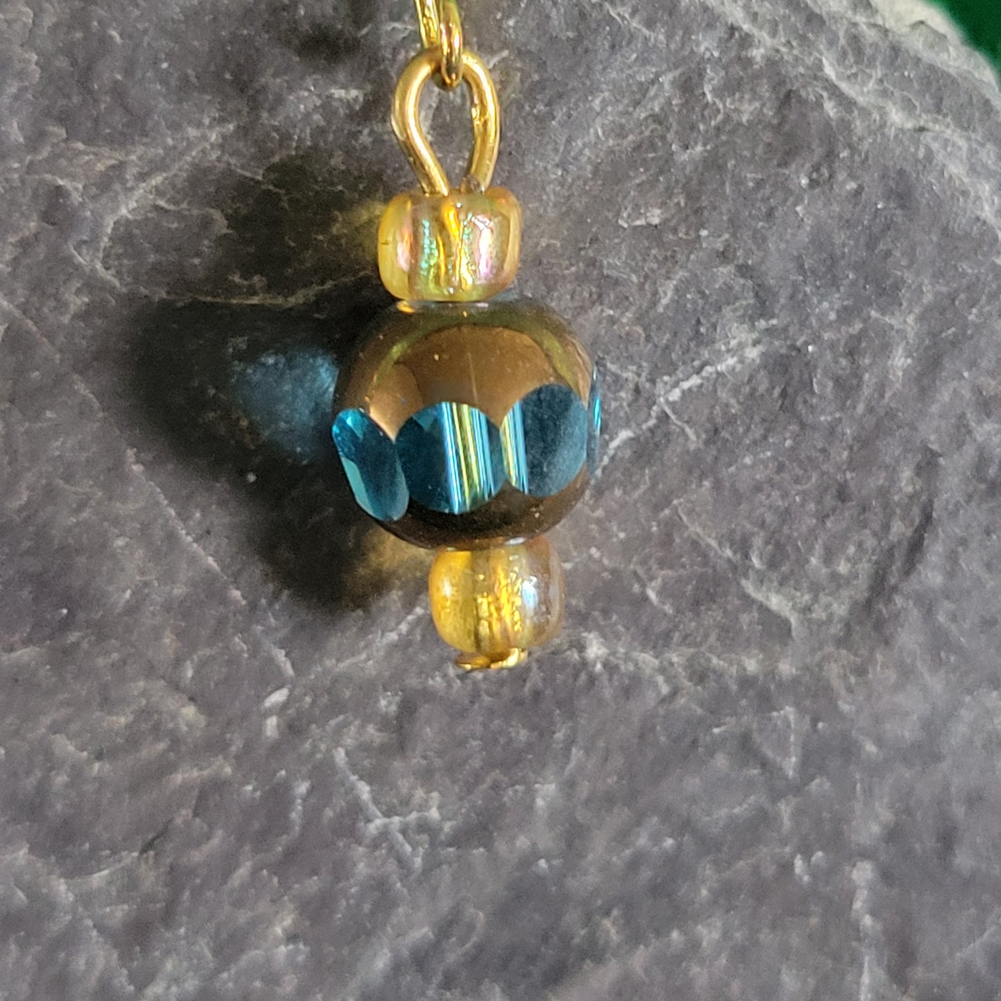 Blue and Gold Earrings