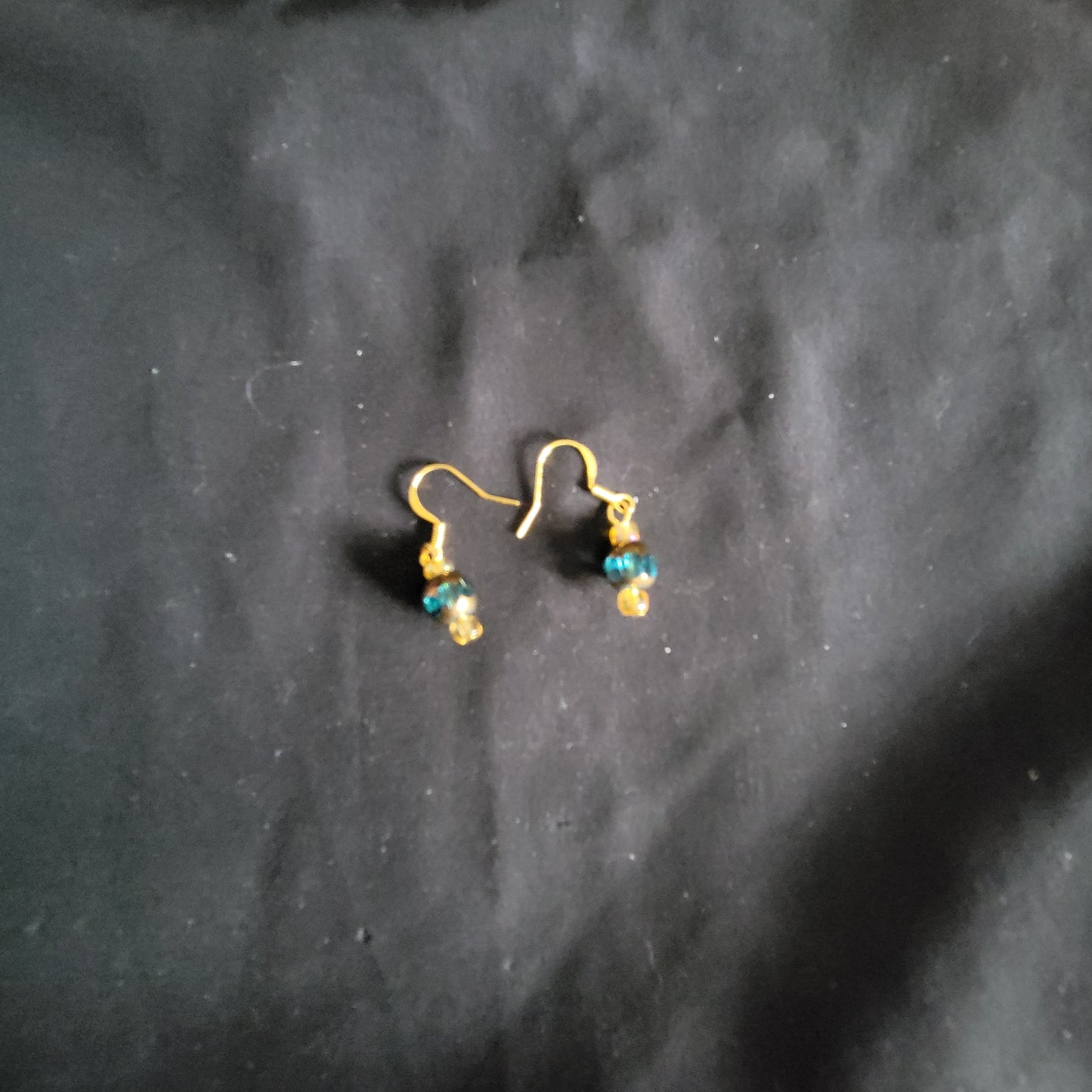 Blue and Gold Earrings