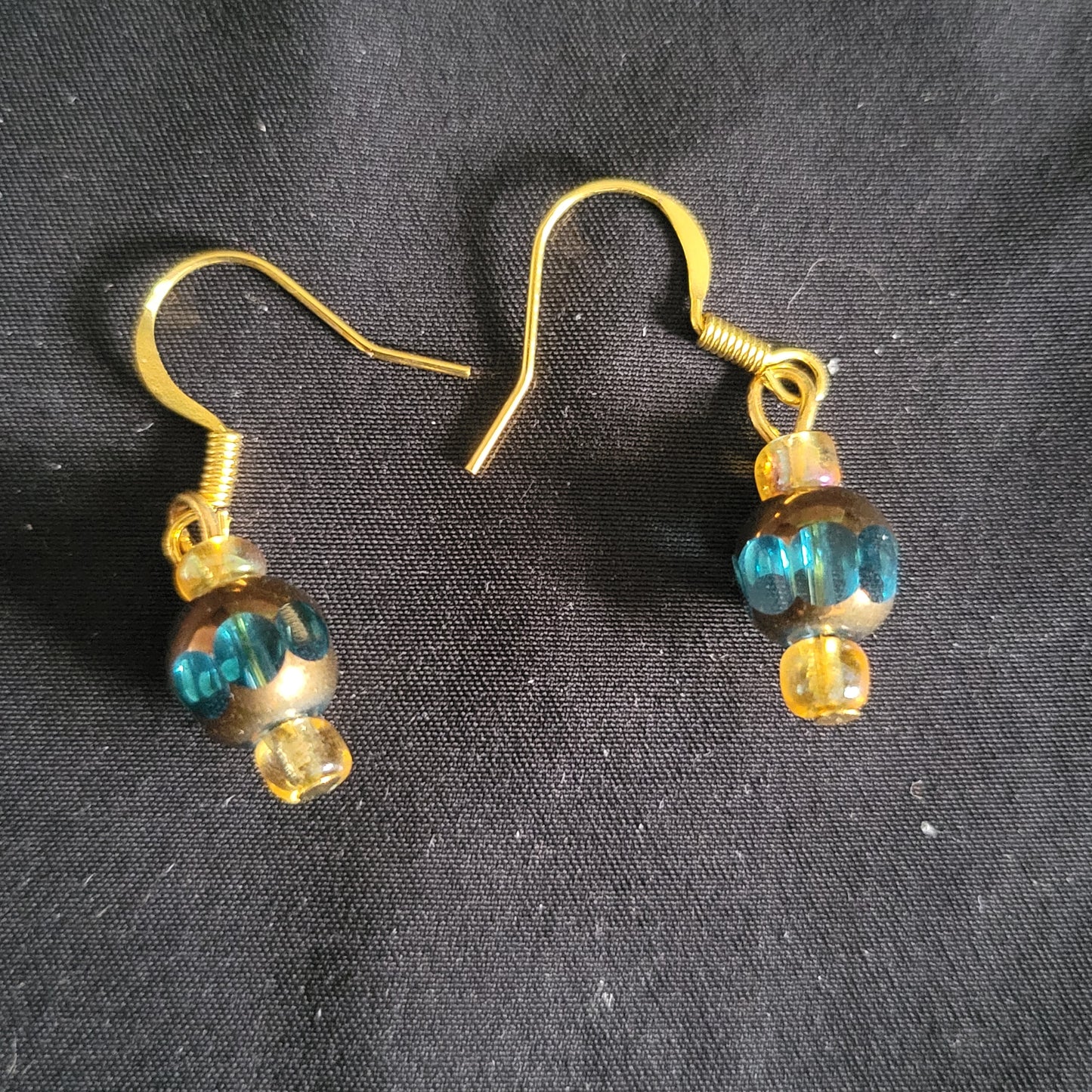 Blue and Gold Earrings