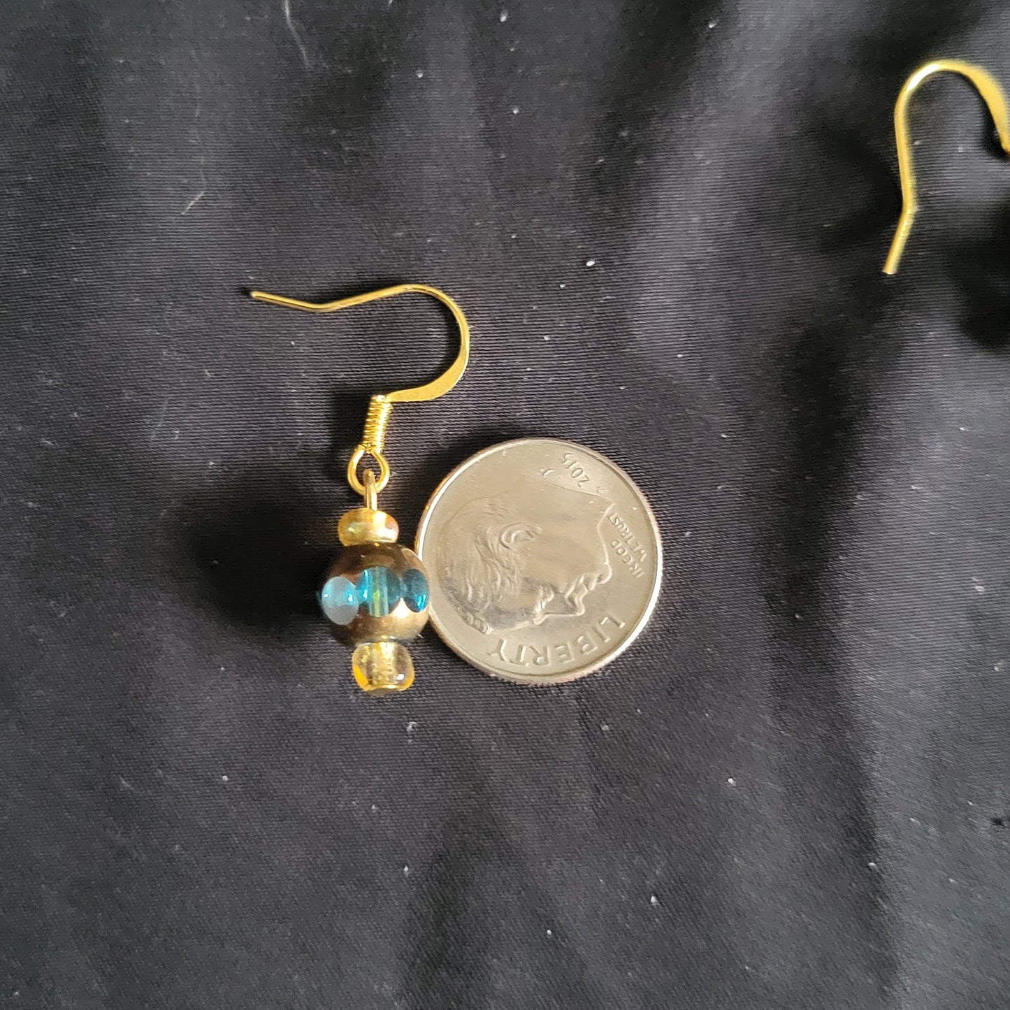 Blue and Gold Earrings