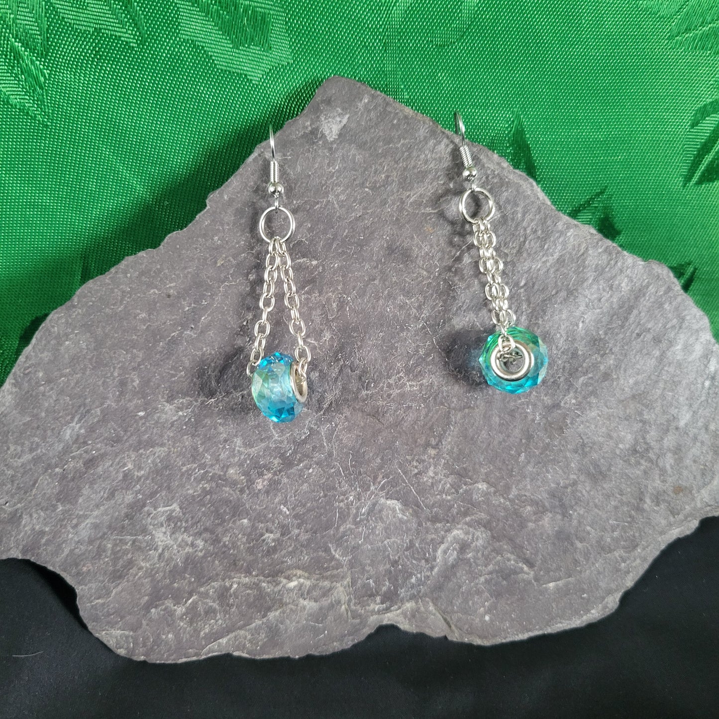 Blue Trapeze Earrings