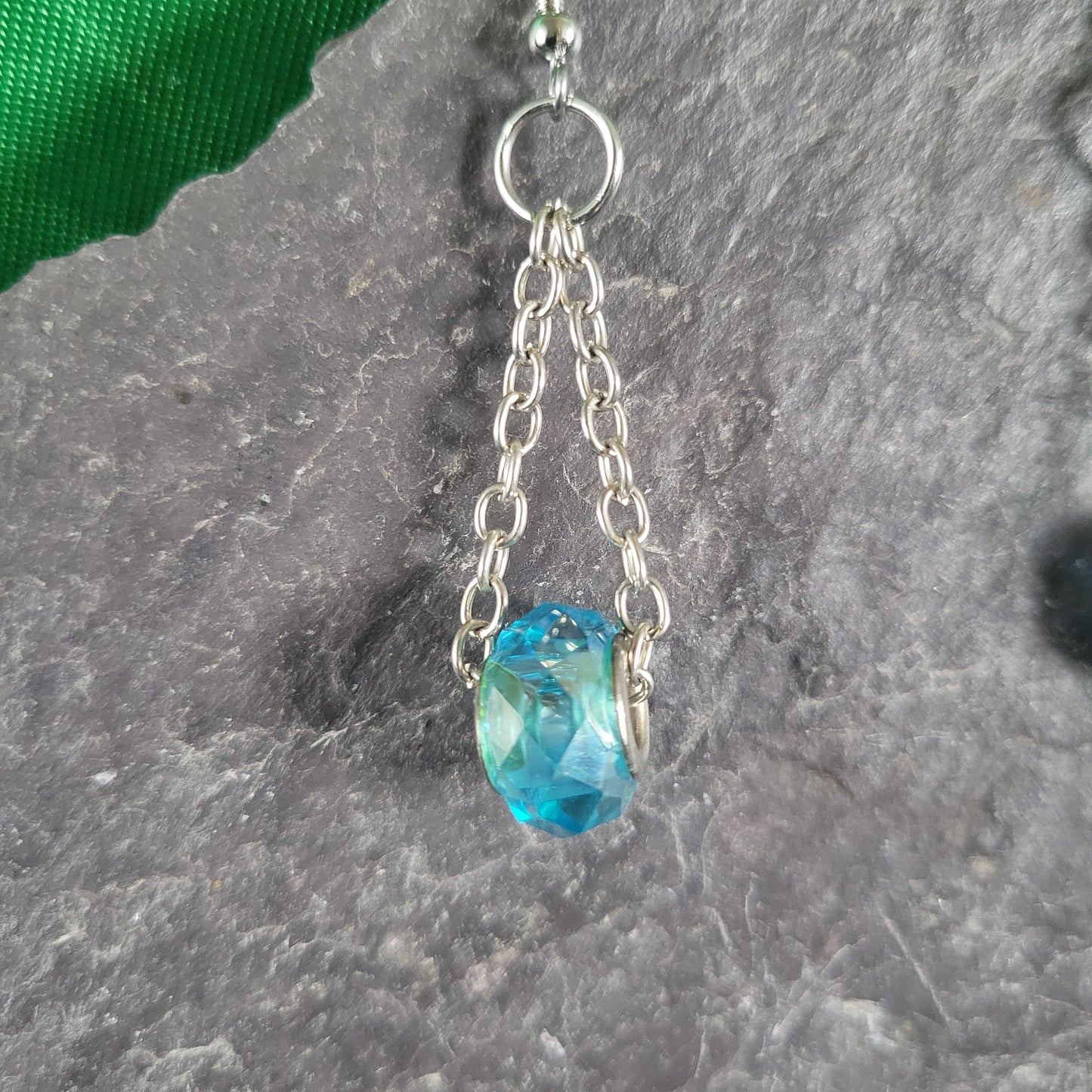Blue Trapeze Earrings