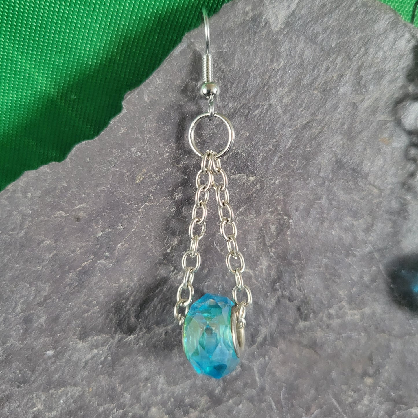 Blue Trapeze Earrings