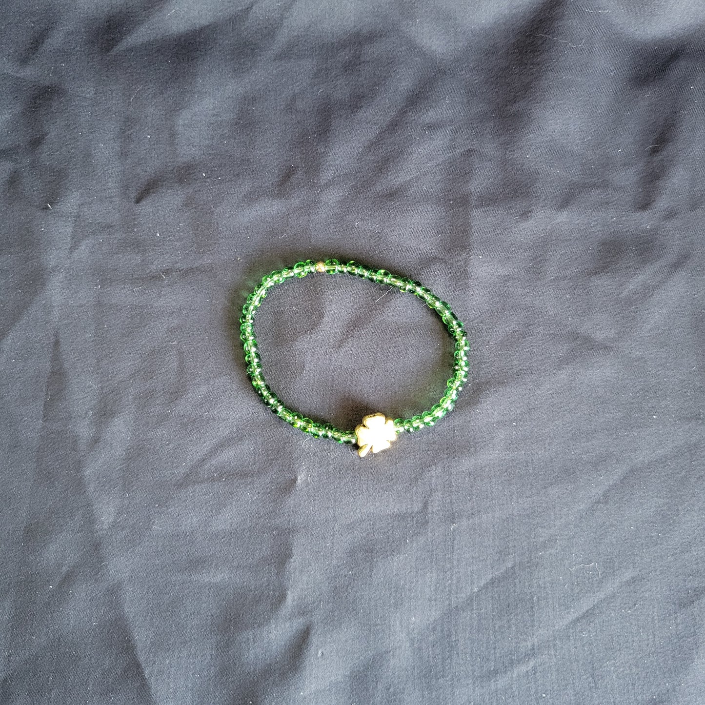 Clover Green Beaded Bracelet